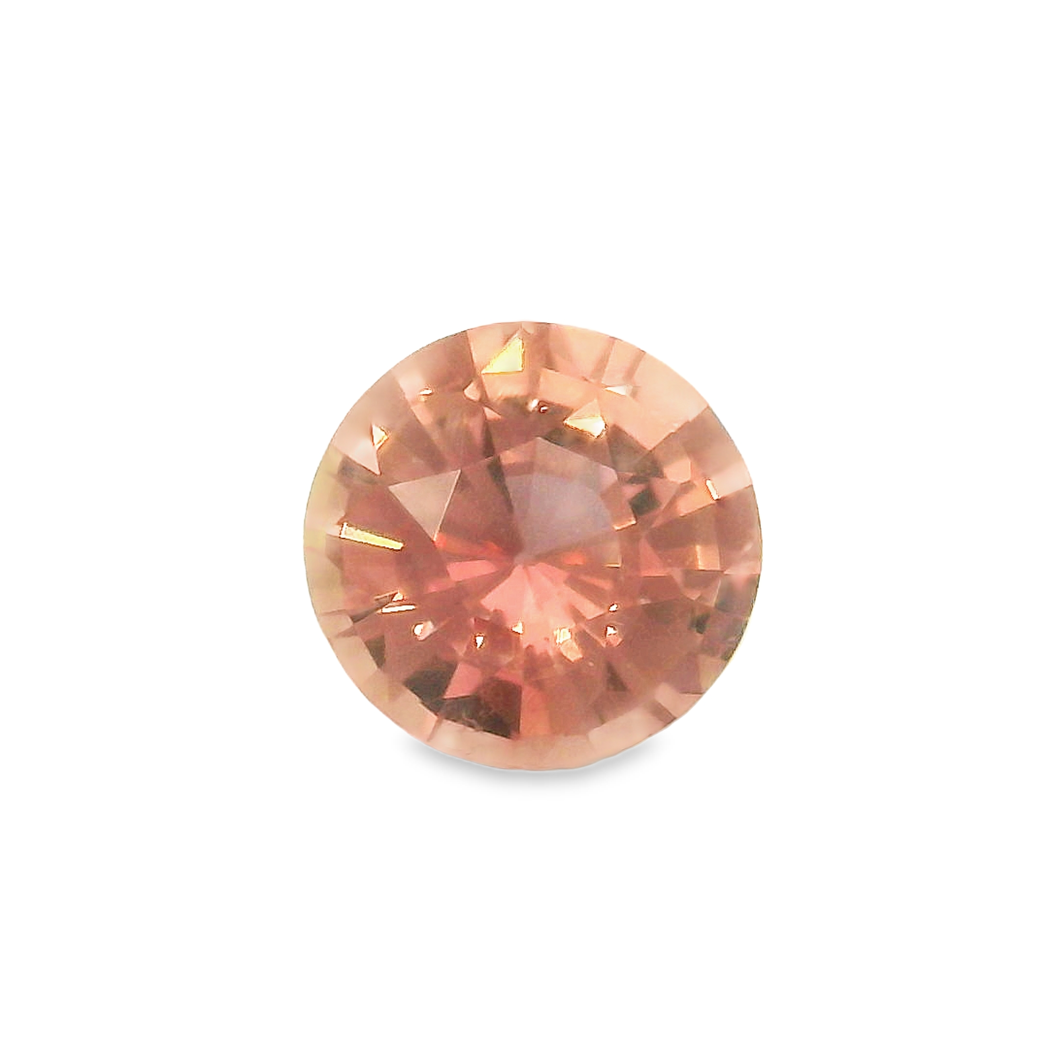 1.16ct padparadscha sapphire, round brilliant cut