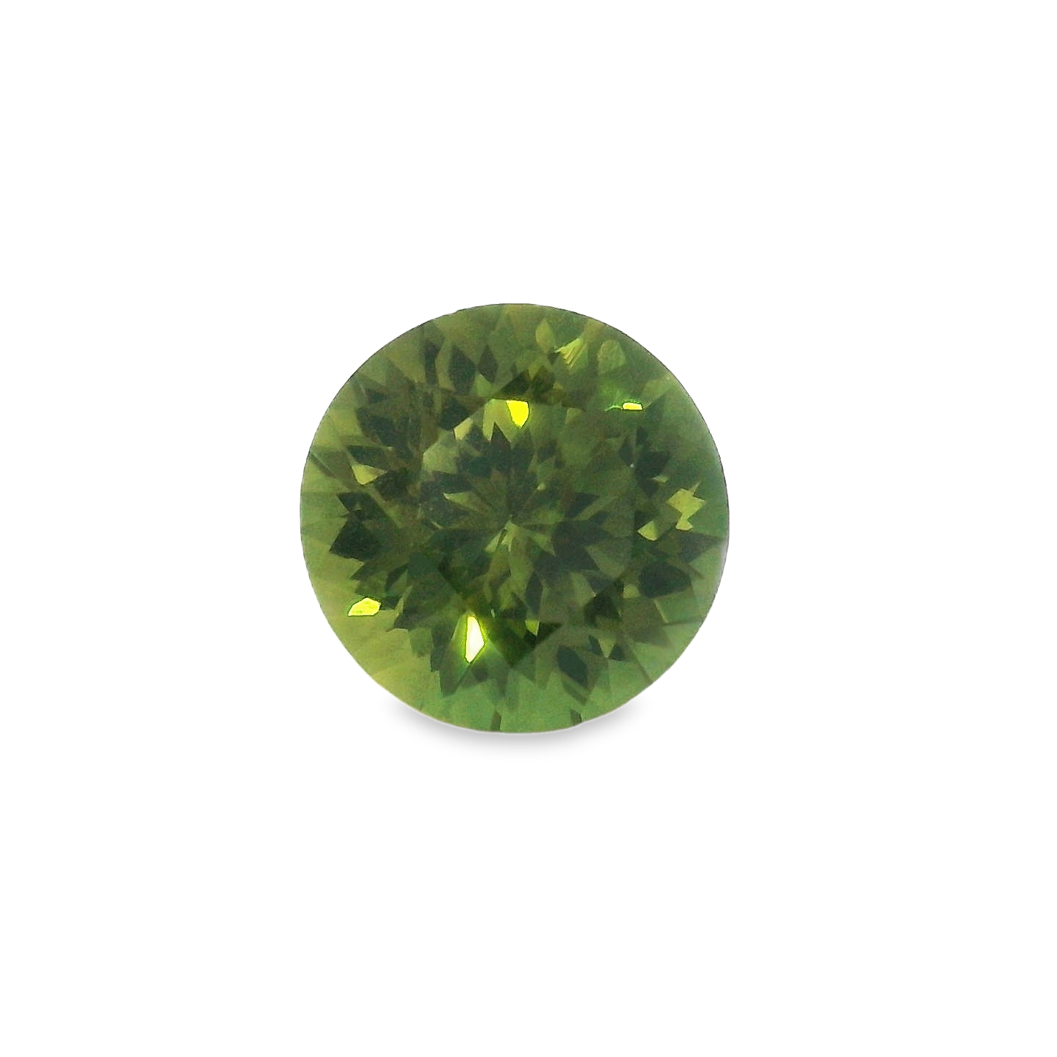 2.59ct Round Brilliant Green Yellow Parti unheated QLD Sapphire