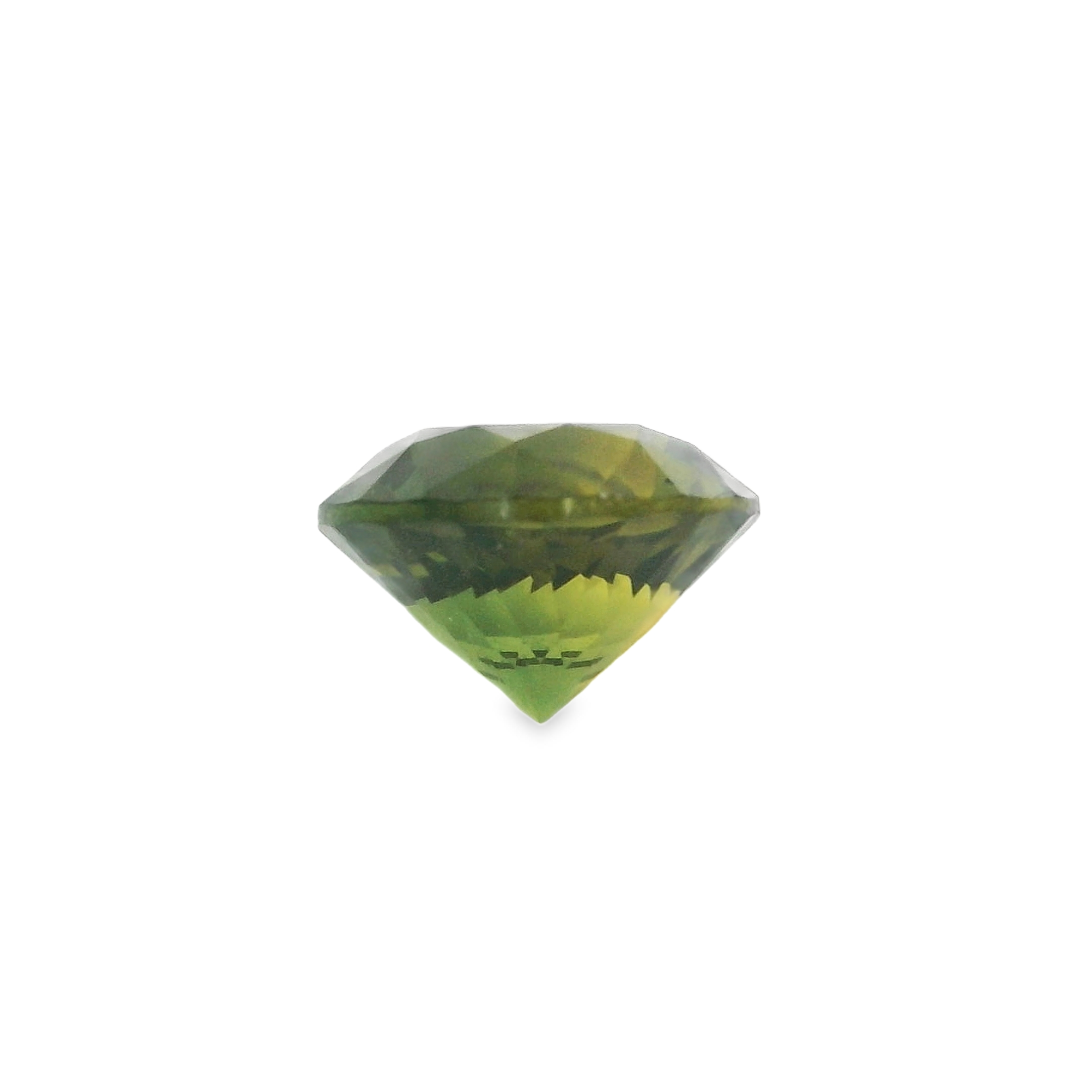 2.59ct Round Brilliant Green Yellow Parti unheated QLD Sapphire