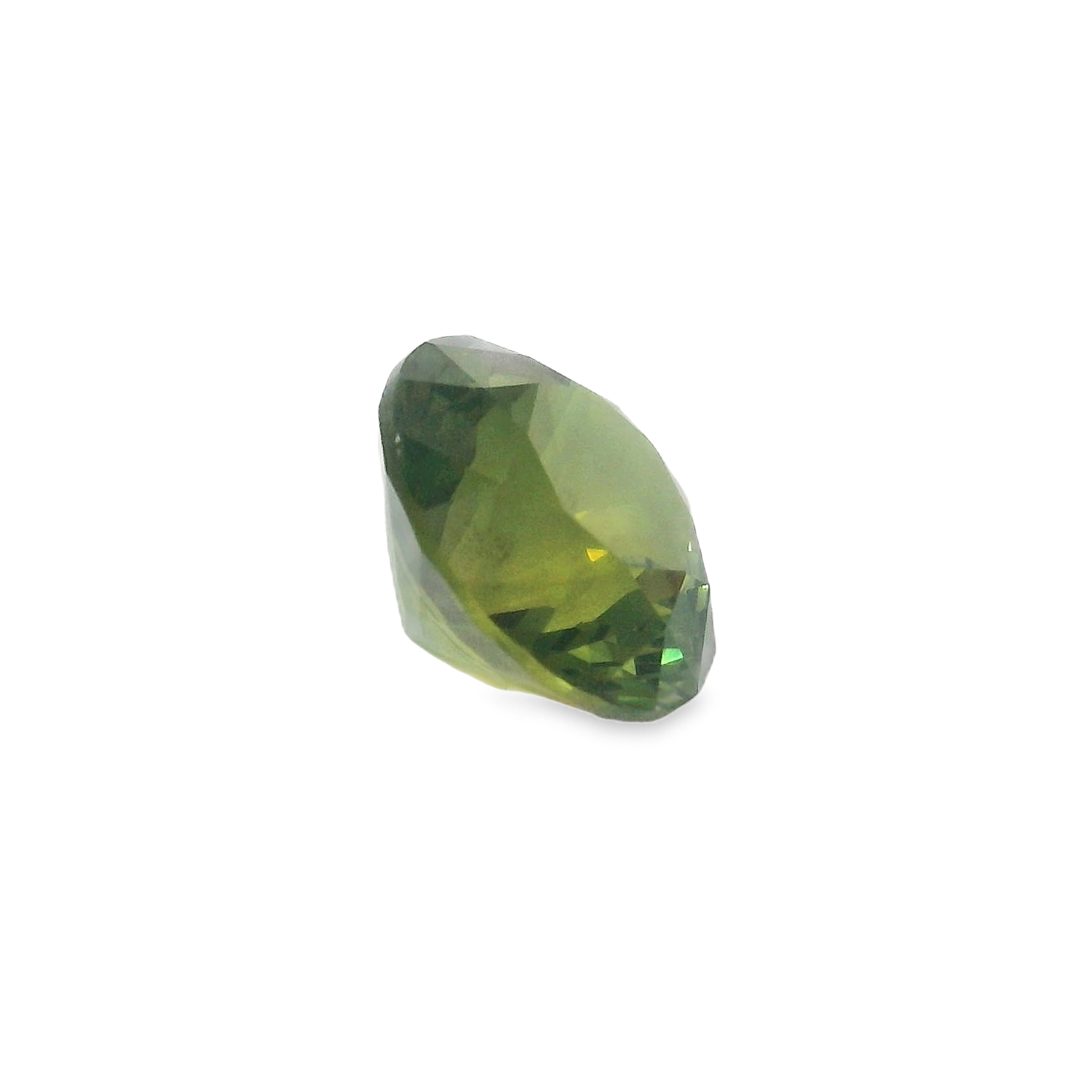 2.59ct Round Brilliant Green Yellow Parti unheated QLD Sapphire