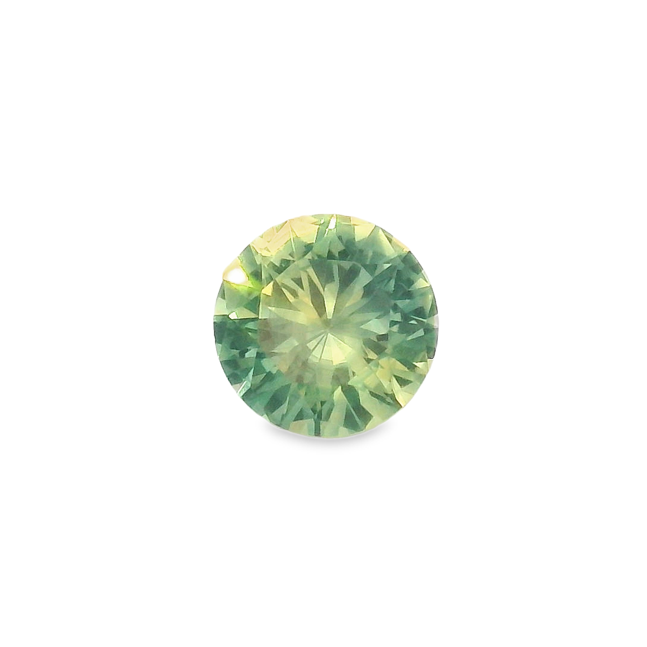 0.58ct Round Brilliant Blue Yellow unheated Sapphire