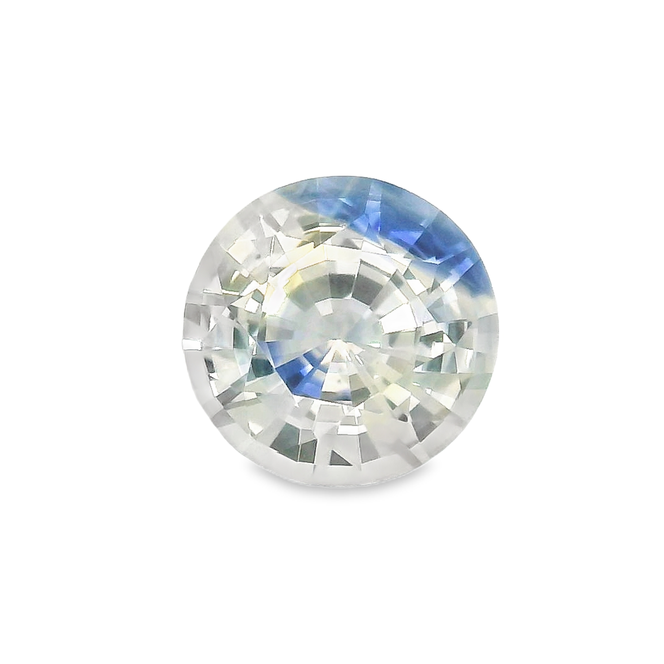 1.80ct Round Brilliant Parti Blue Pale Yellow Sapphire