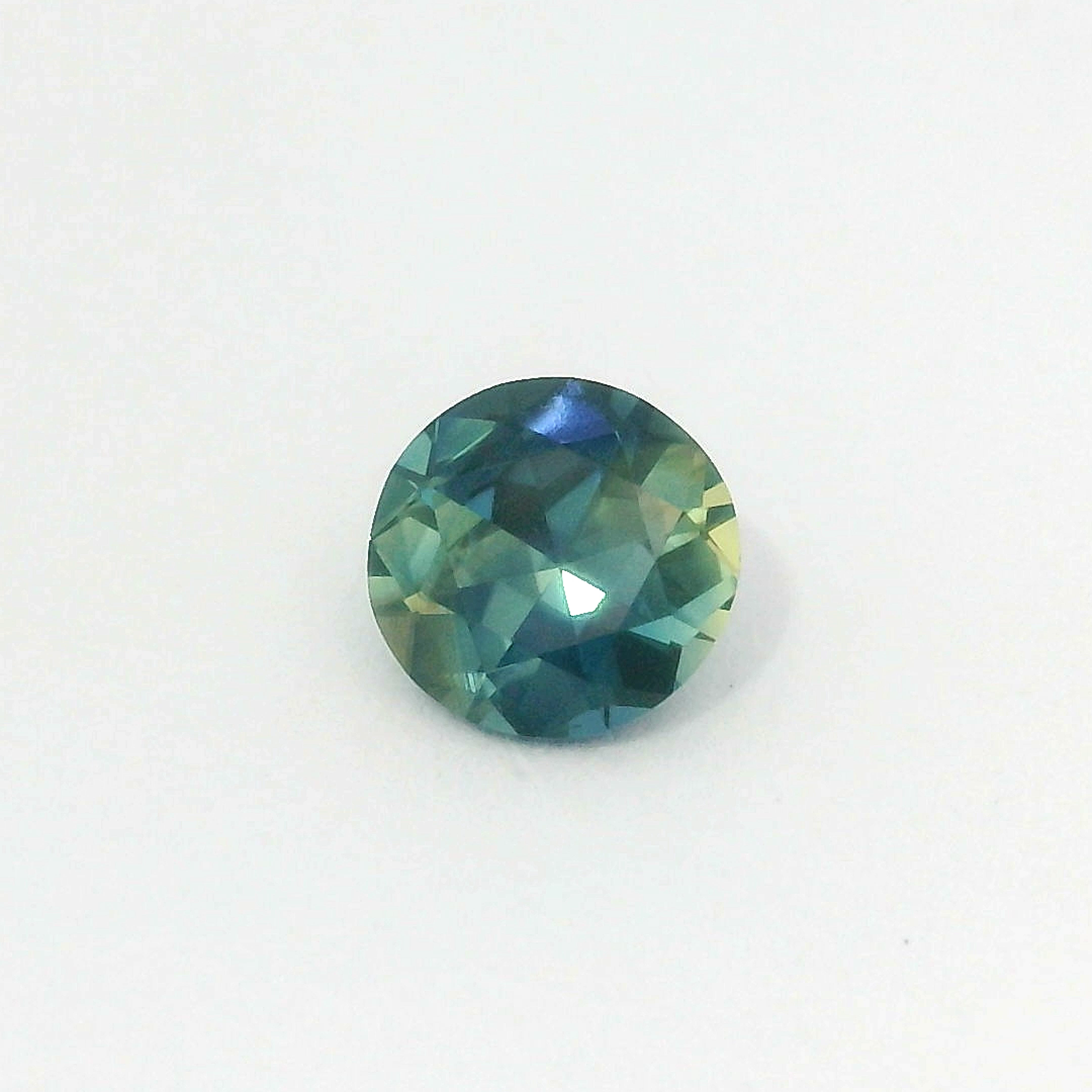 0.62ct Round Brilliant Patri Green/blue Australian Sapphire