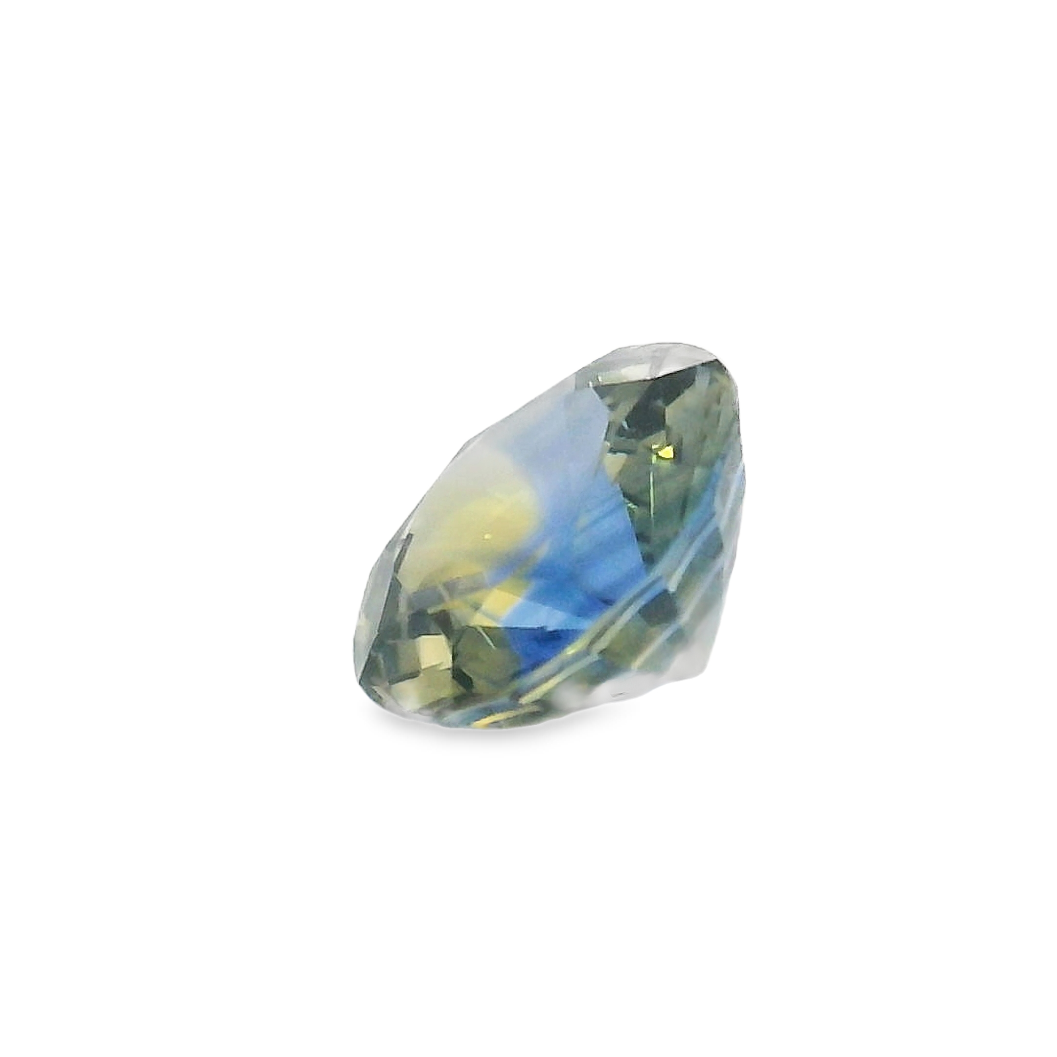 2.53ct Round Brilliant Parti Blue/Orange Sapphire