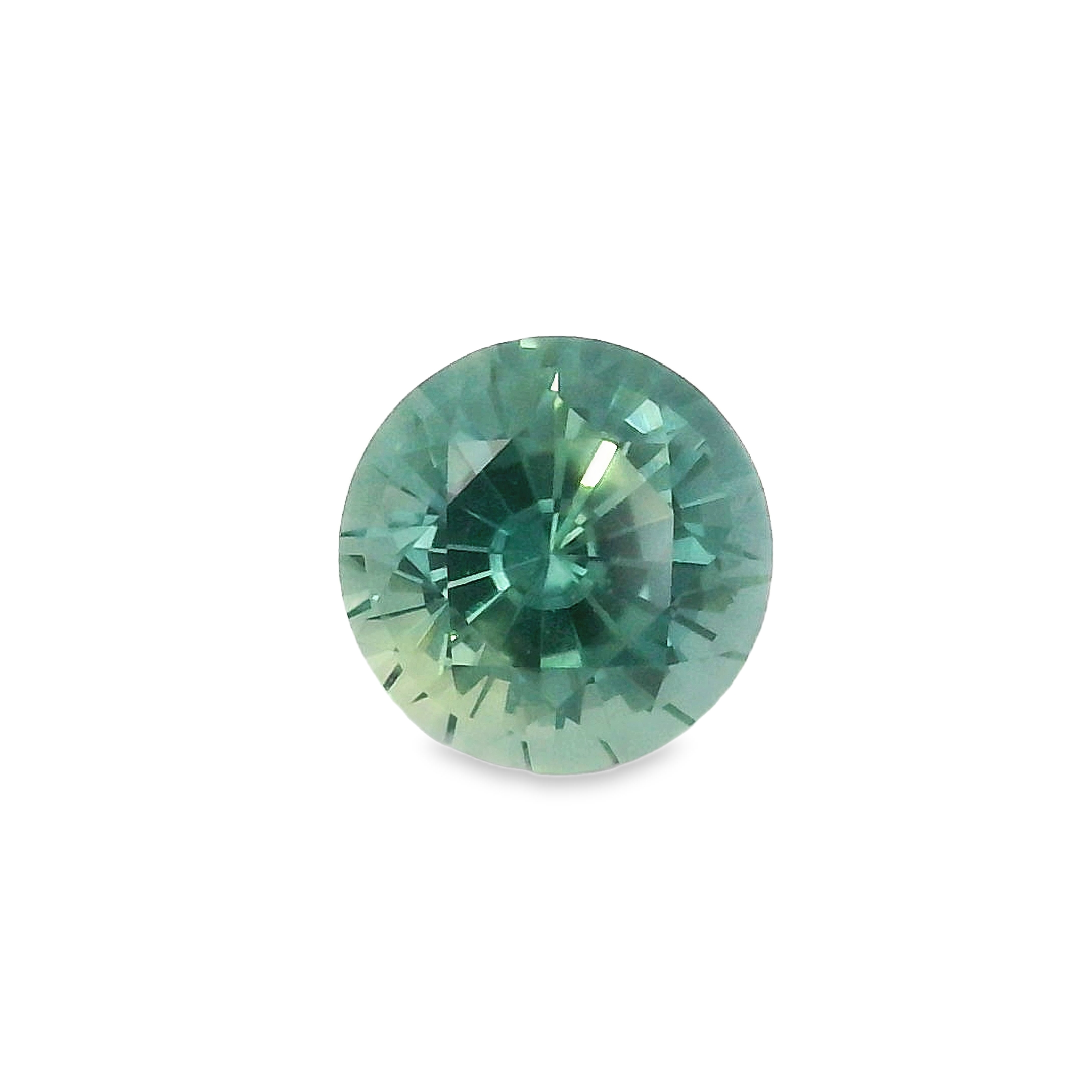 1.12ct Round Brilliant Parti Blue Green Sapphire