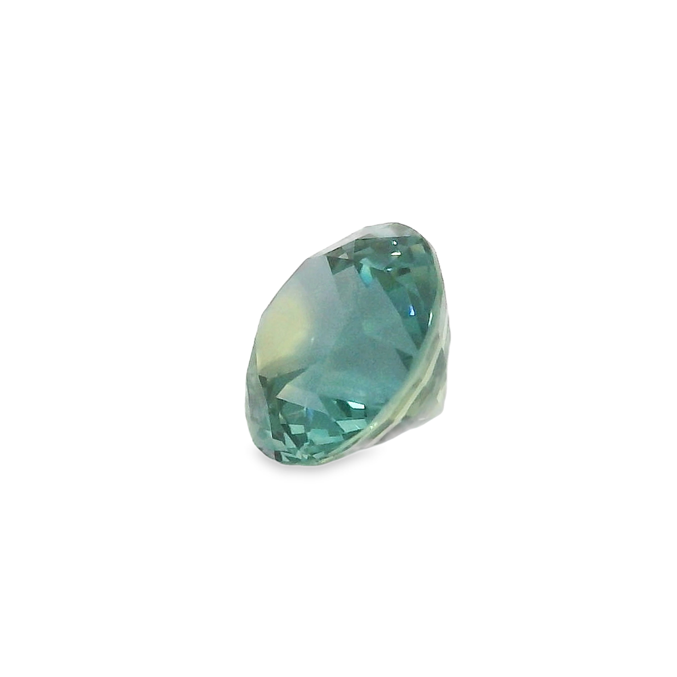 1.12ct Round Brilliant Parti Blue Green Sapphire