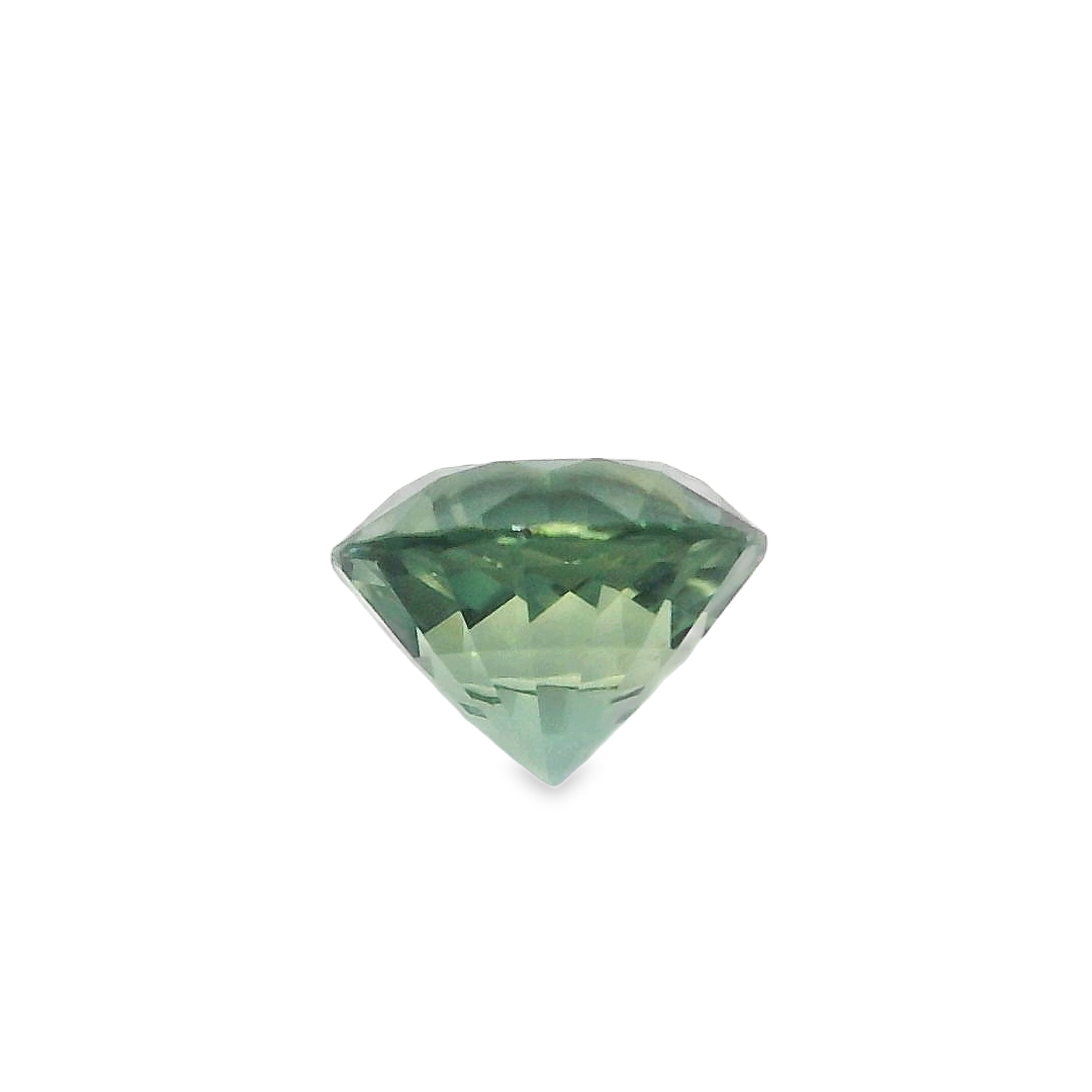 1.12ct Round Brilliant Parti Blue Green Sapphire
