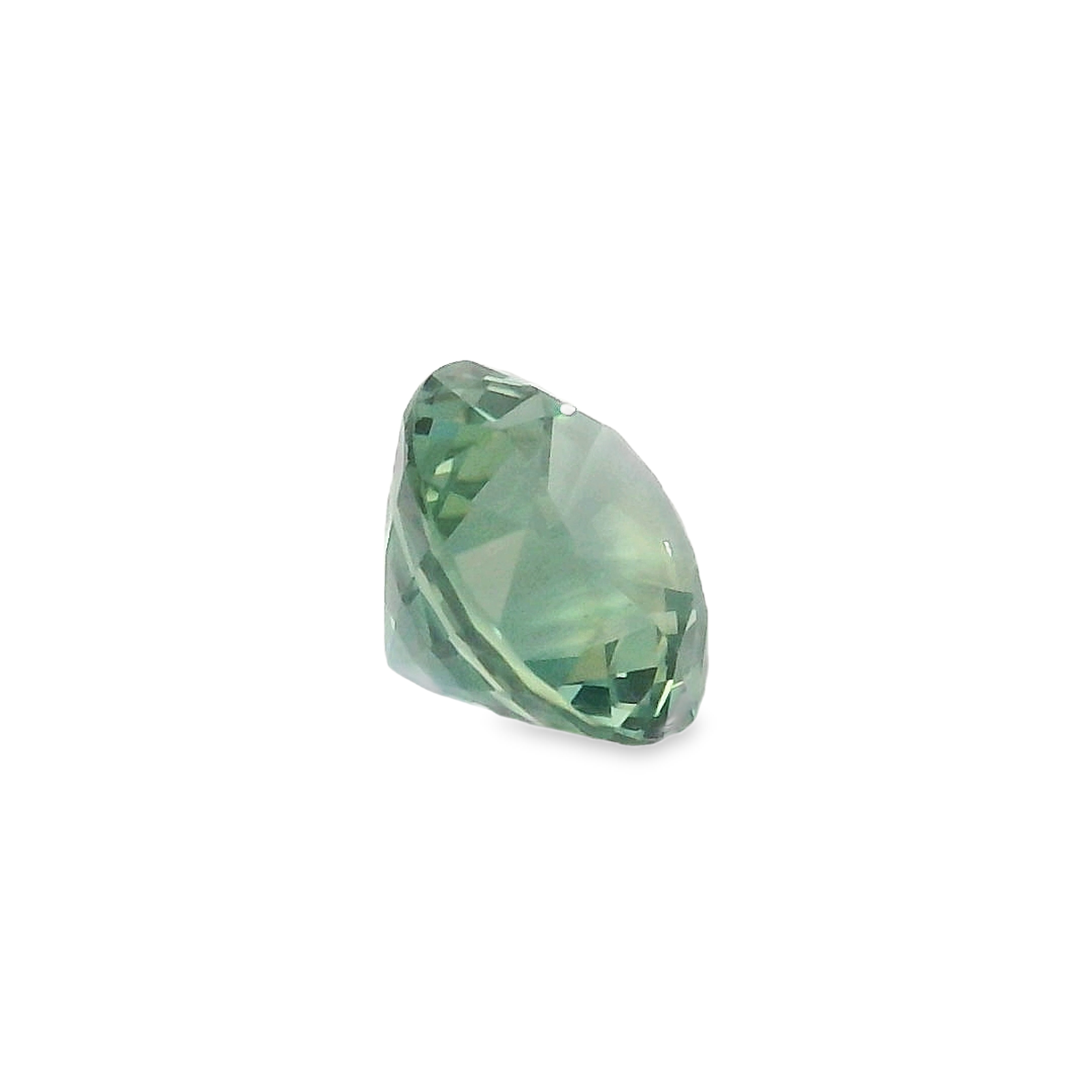 1.12ct Round Brilliant Parti Blue Green Sapphire