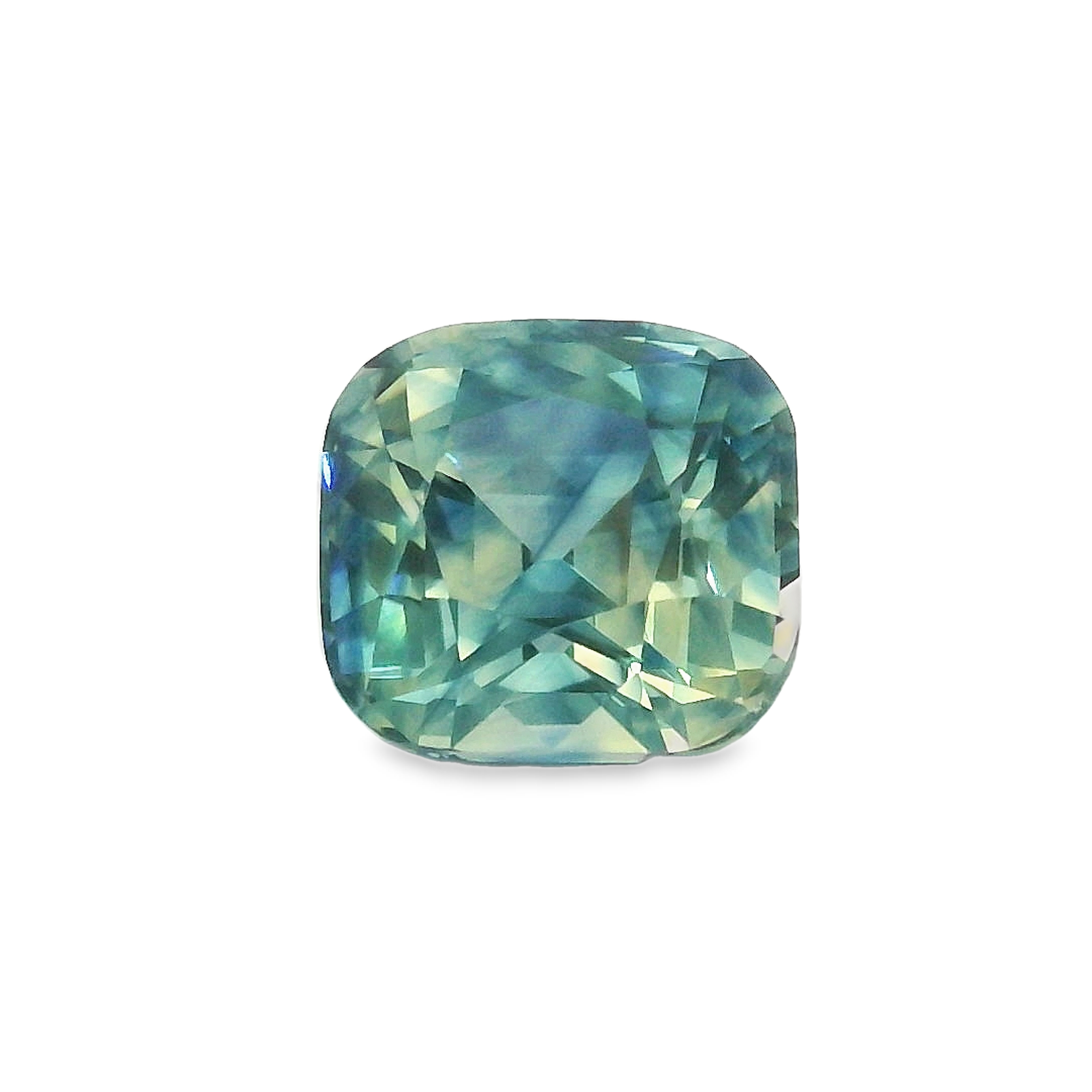 3.06ct Cushion Cut Parti Blue/Yellow Sapphire