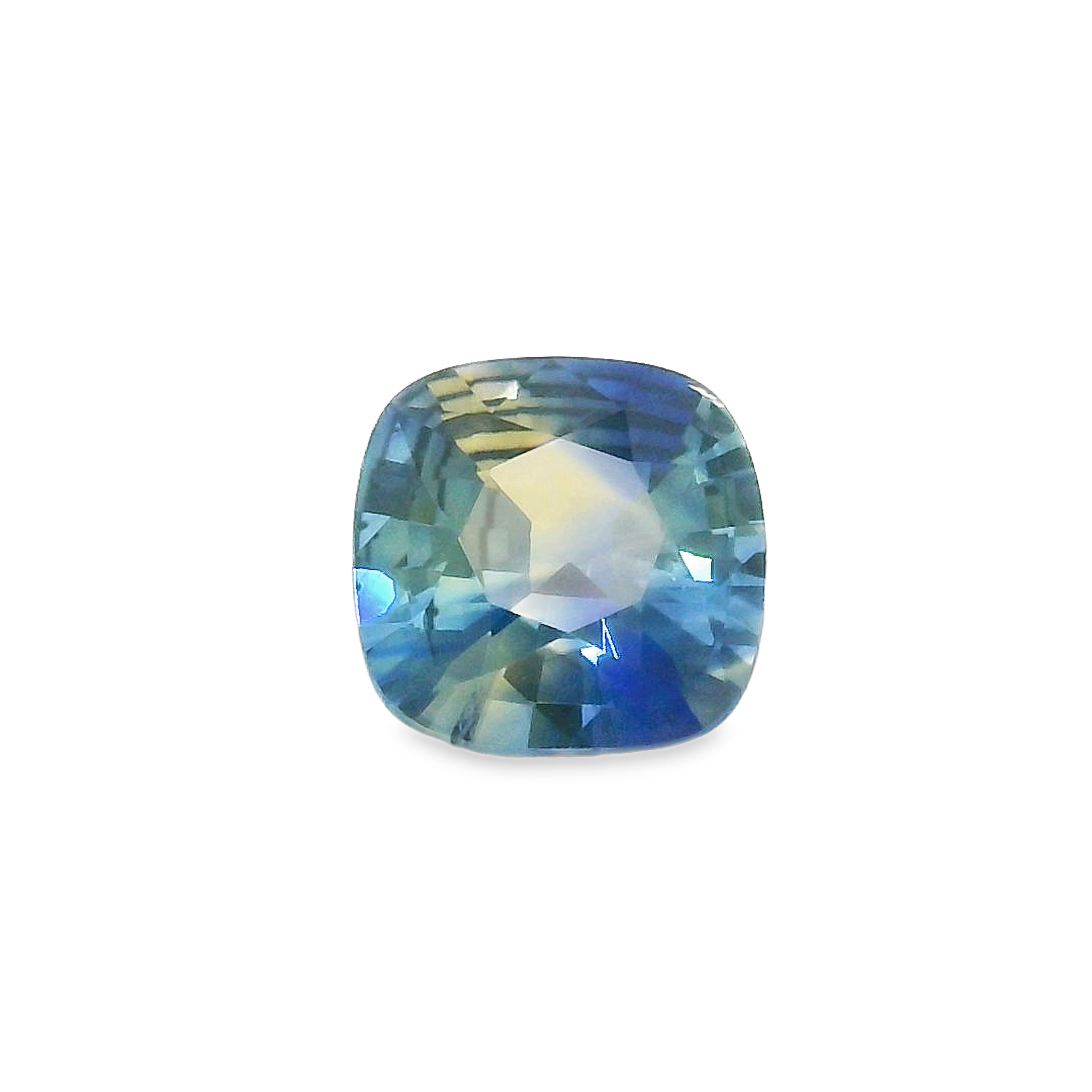 0.93ct Cushion cut blue/yellow Parti Sapphire