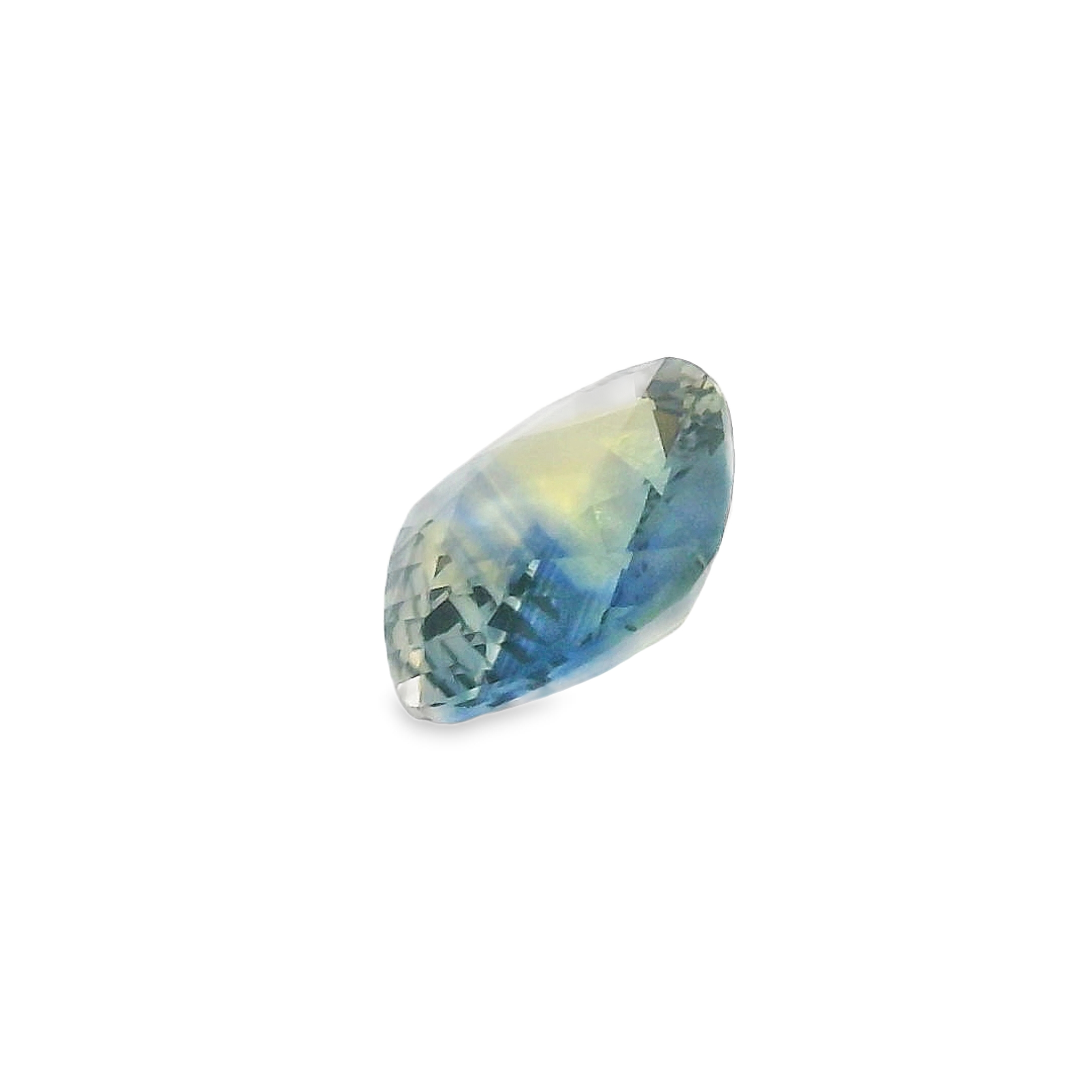 0.93ct Cushion cut blue/yellow Parti Sapphire
