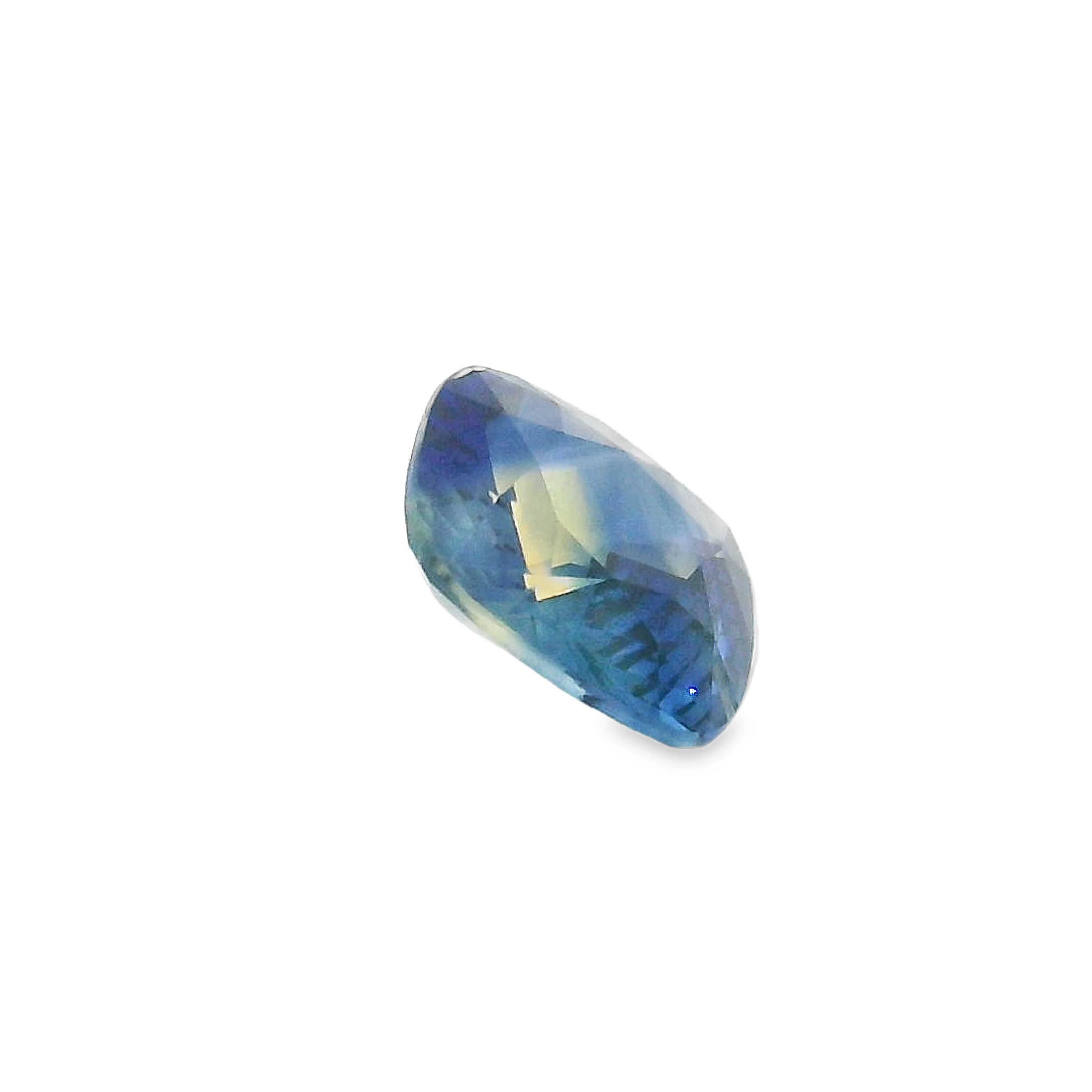 0.93ct Cushion cut blue/yellow Parti Sapphire