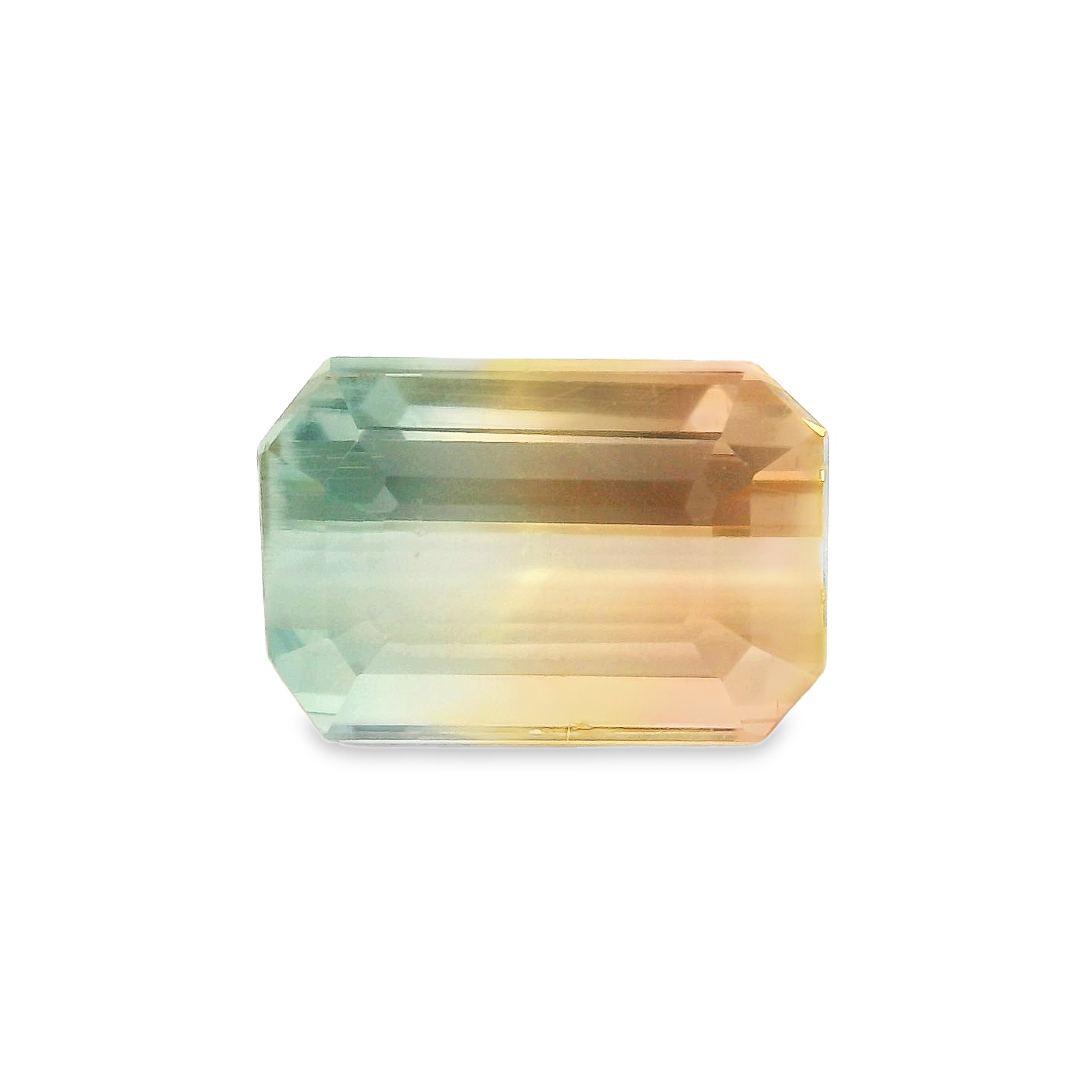 4.67ct Green and Orange Emerald cut Tourmaline