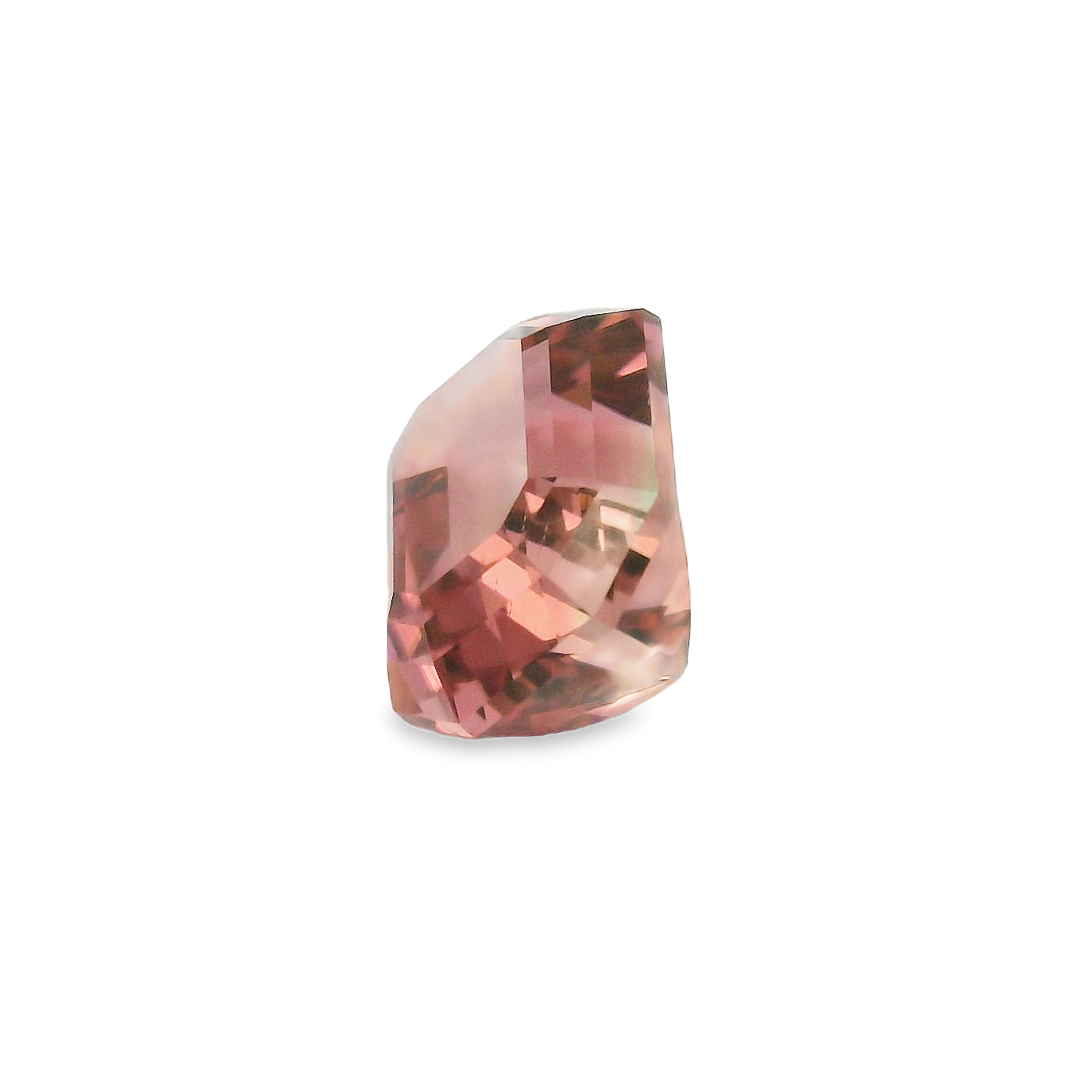 4.49ct Bi-colour Green/Pink Parti Emerald cut Tourmaline