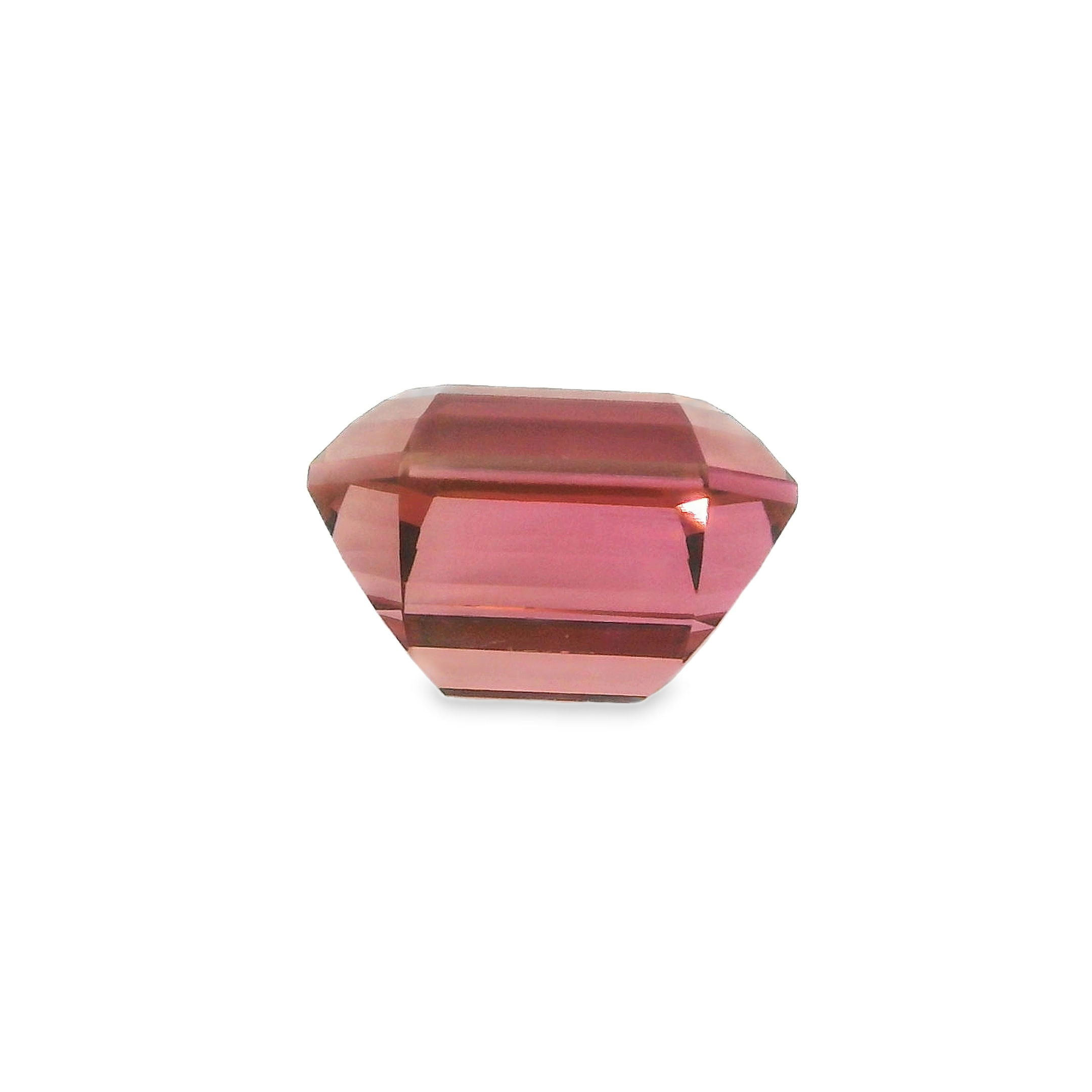 4.49ct Bi-colour Green/Pink Parti Emerald cut Tourmaline