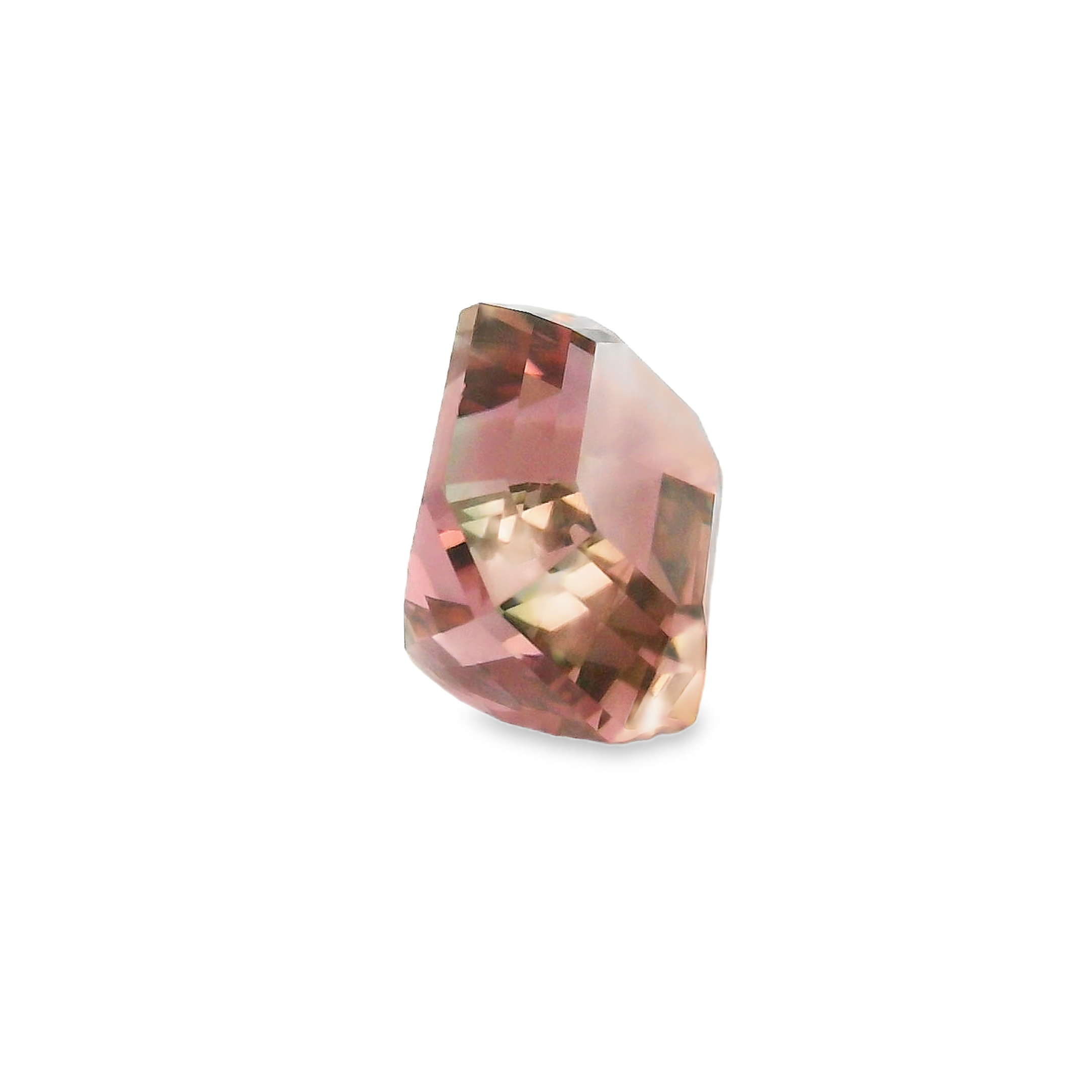 4.49ct Bi-colour Green/Pink Parti Emerald cut Tourmaline