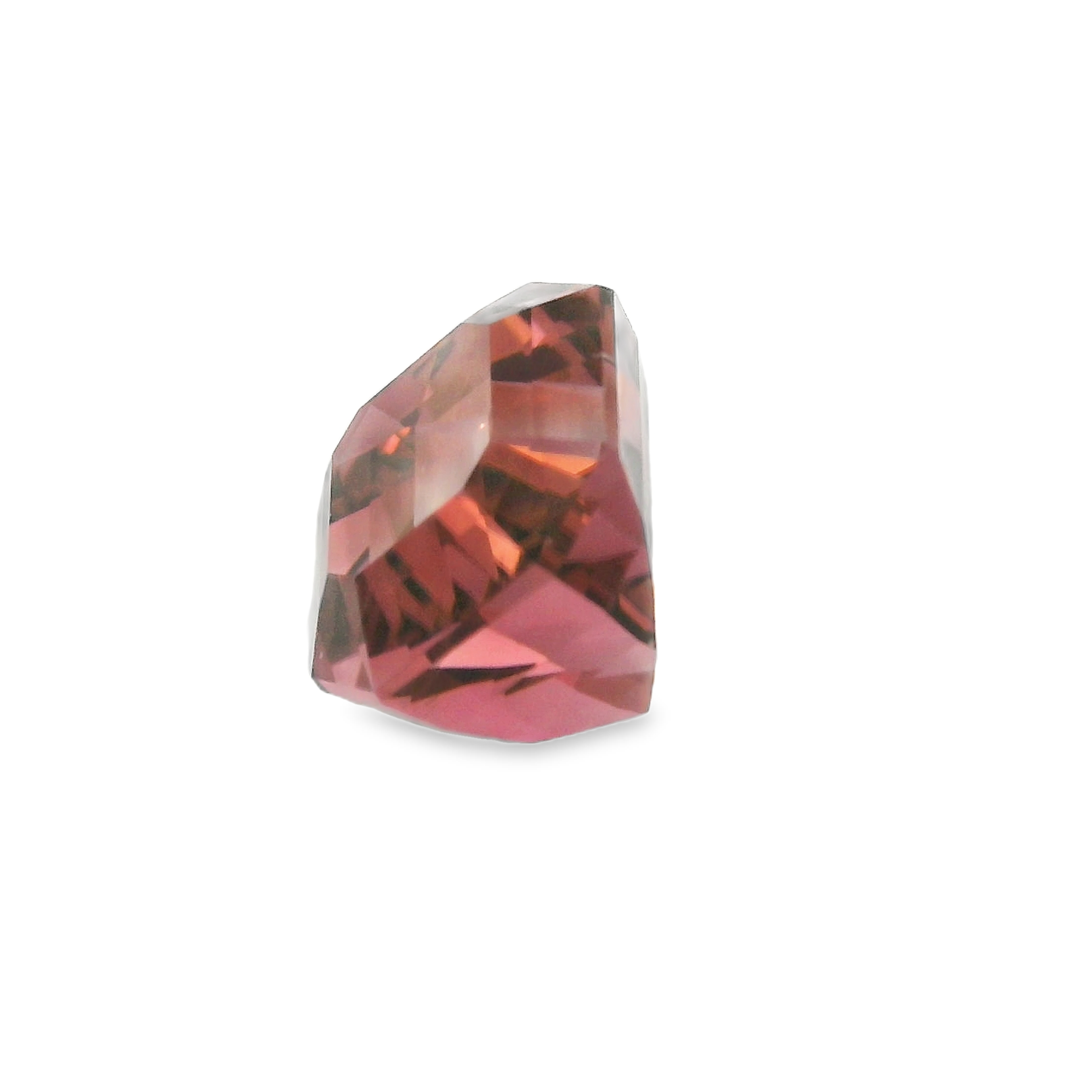 5.63ct Bi-colour Pink/White, Parti Emerald cut Tourmaline