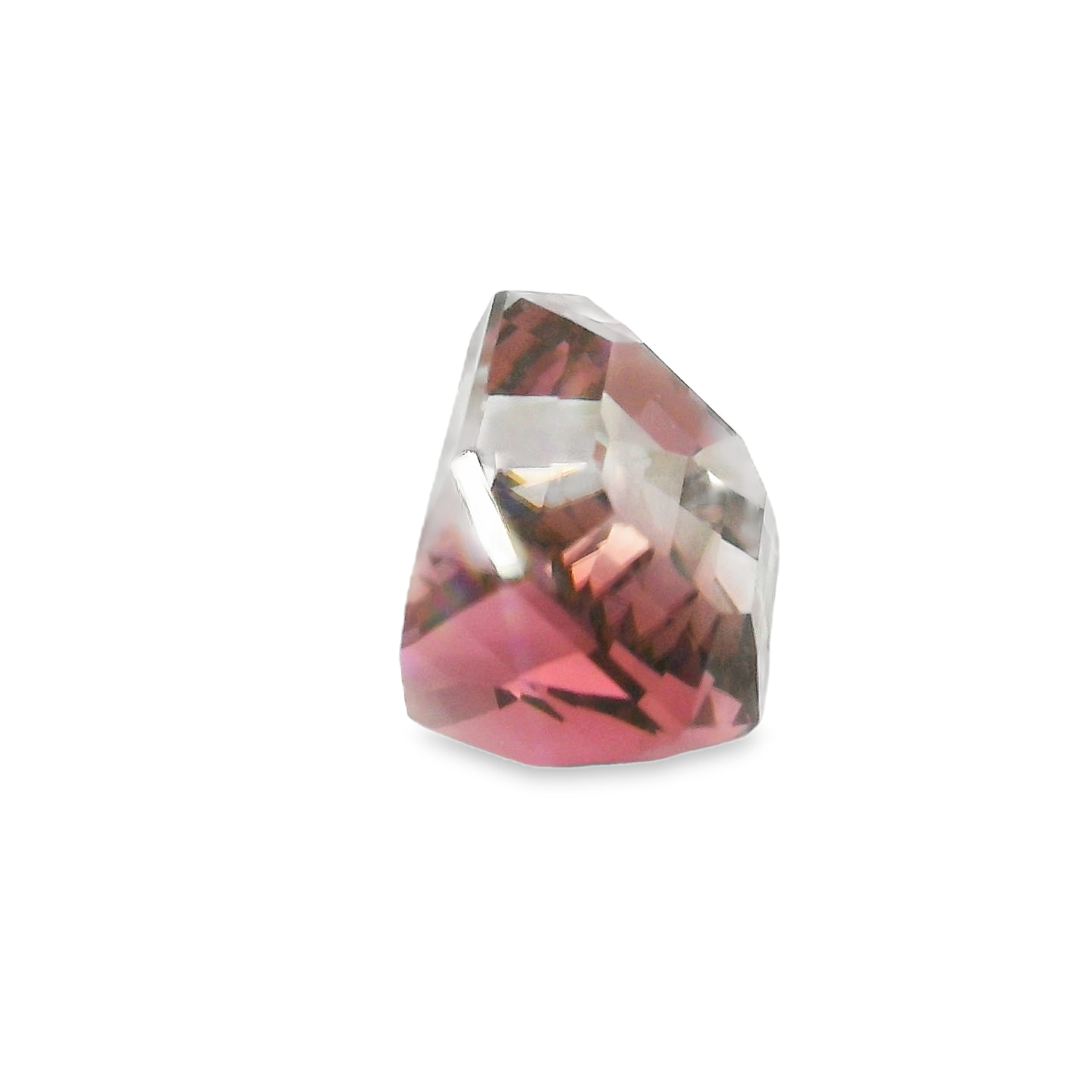 5.63ct Bi-colour Pink/White, Parti Emerald cut Tourmaline