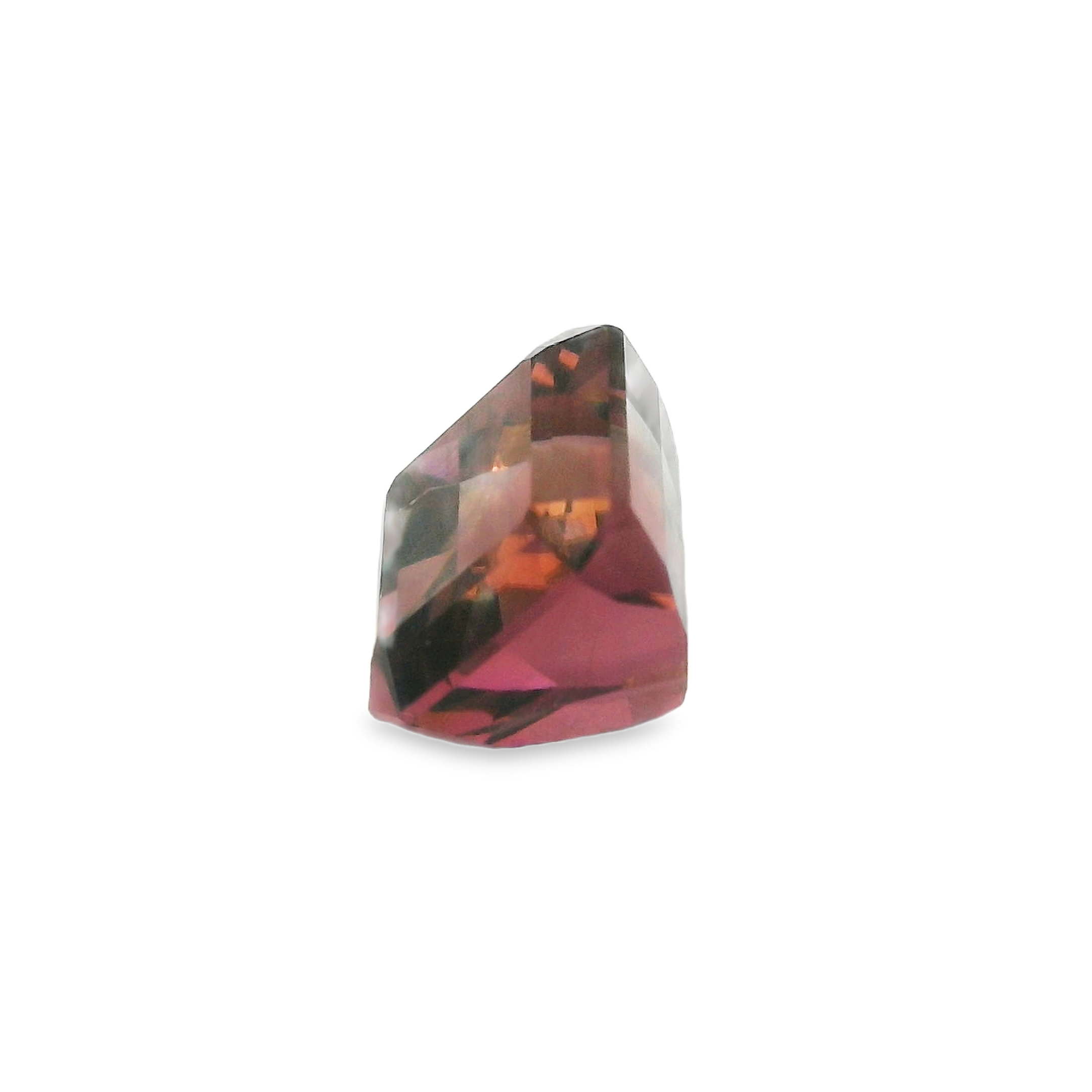 3.72ct Emerald cut Pink/Green Parti Tourmaline