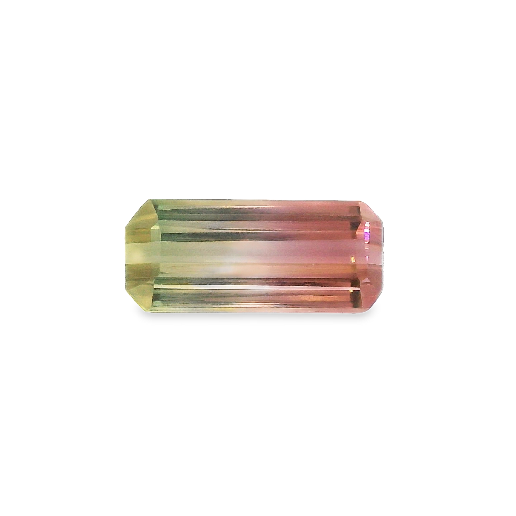 3.26ct Green/Pink, Parti Emerald cut Tourmaline