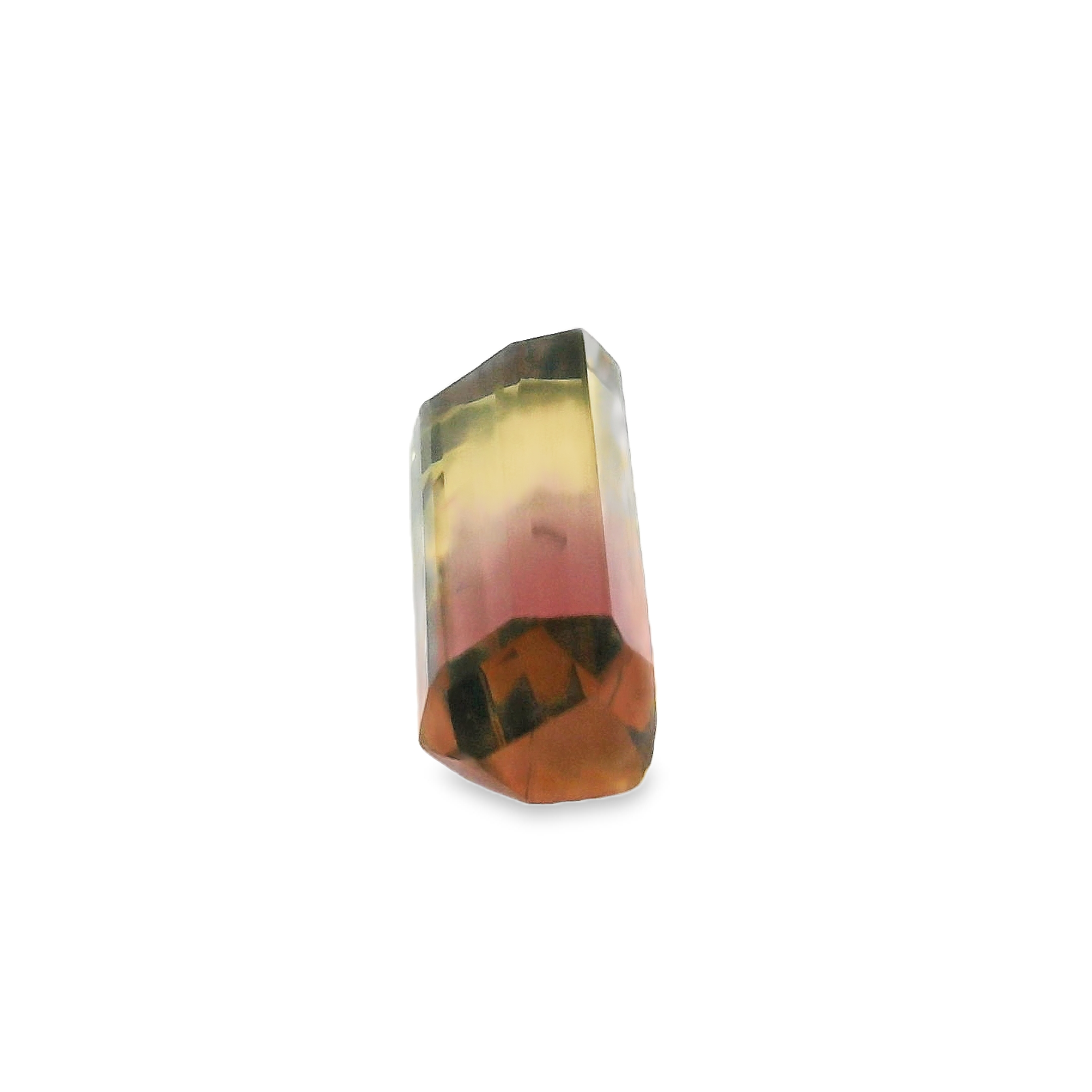 3.26ct Green/Pink, Parti Emerald cut Tourmaline