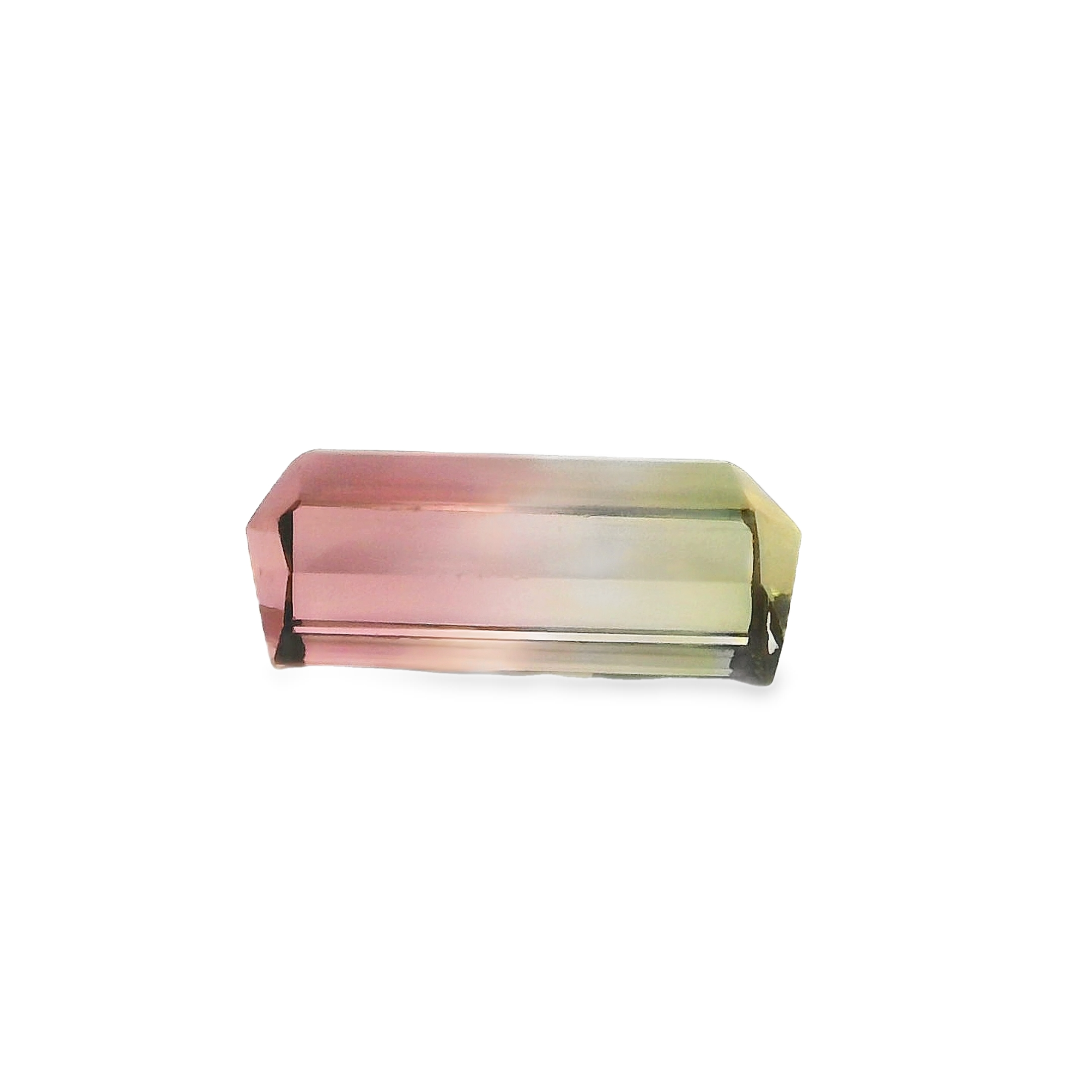 3.26ct Green/Pink, Parti Emerald cut Tourmaline