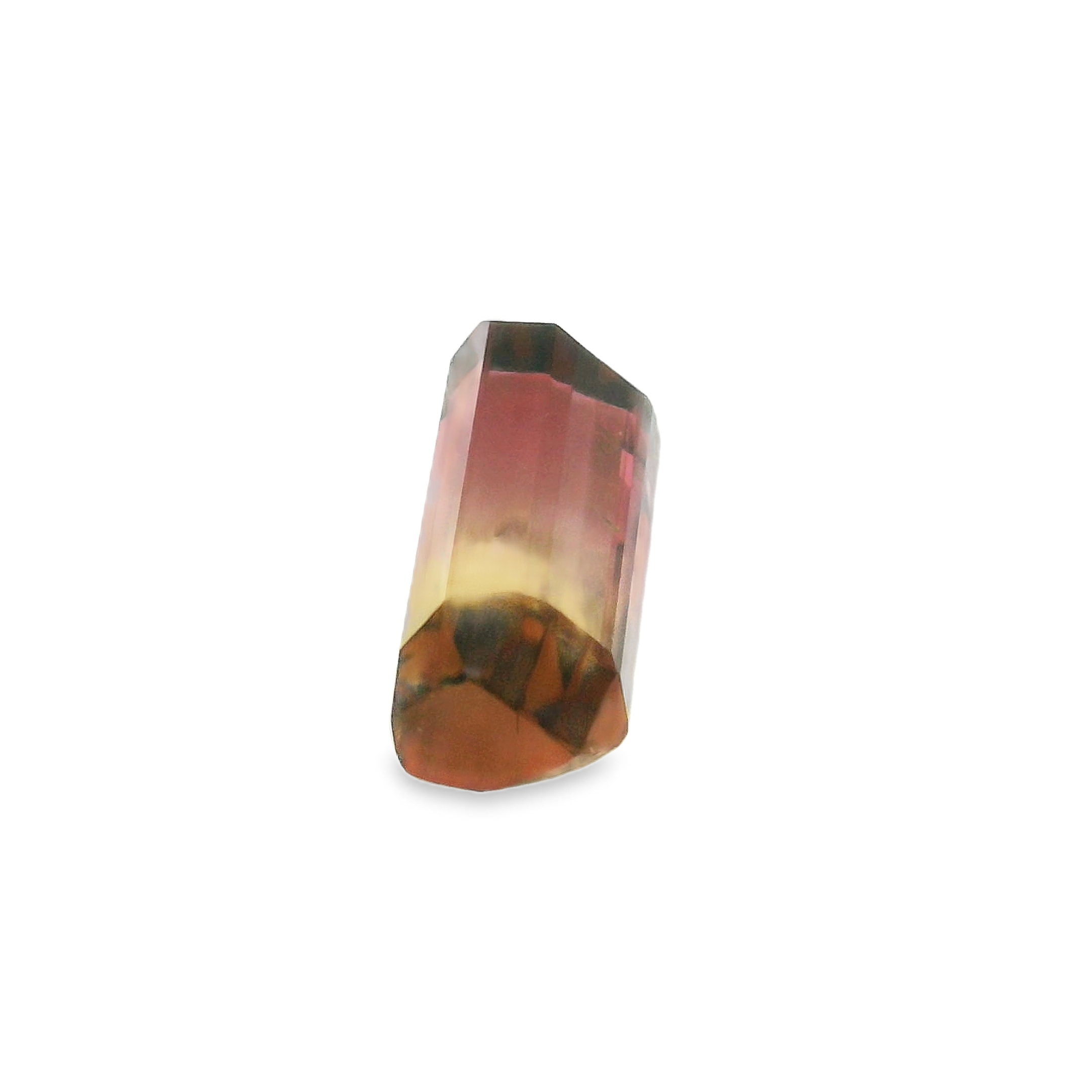 3.26ct Green/Pink, Parti Emerald cut Tourmaline