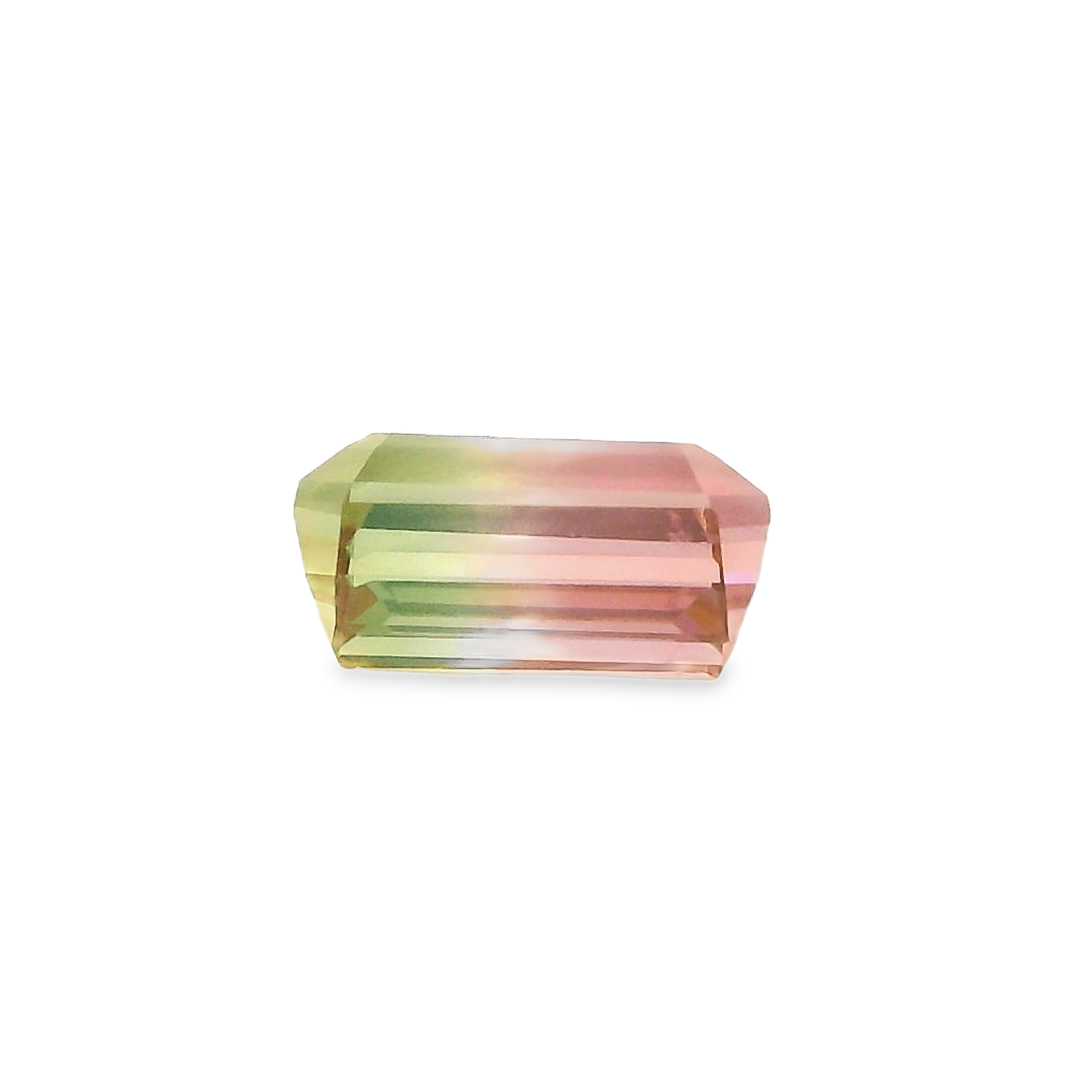 1.22ct Bi-colour, Green, Pink, Parti Emerald cut Tourmaline