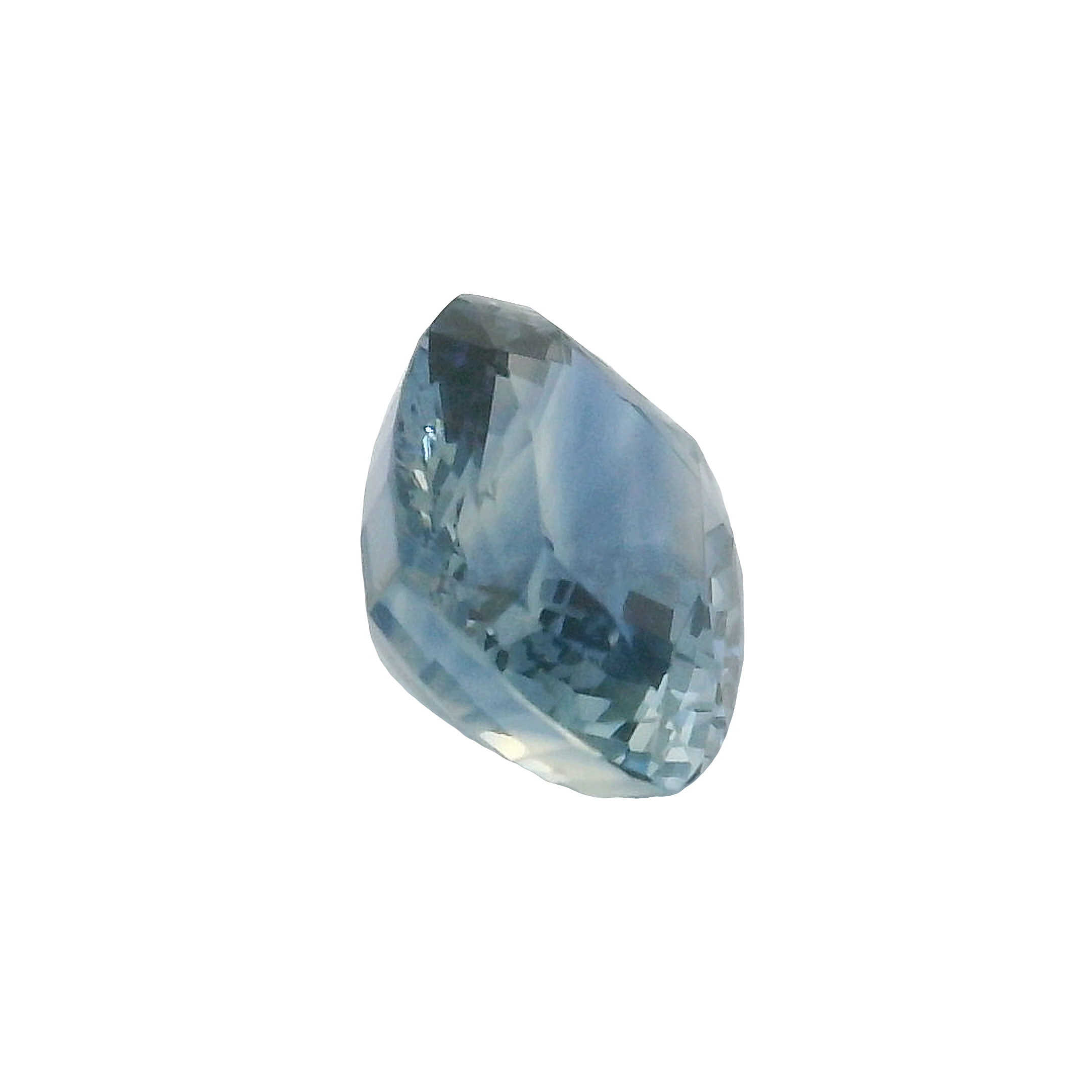 2.20ct blue-green parti cushion cut sapphire
