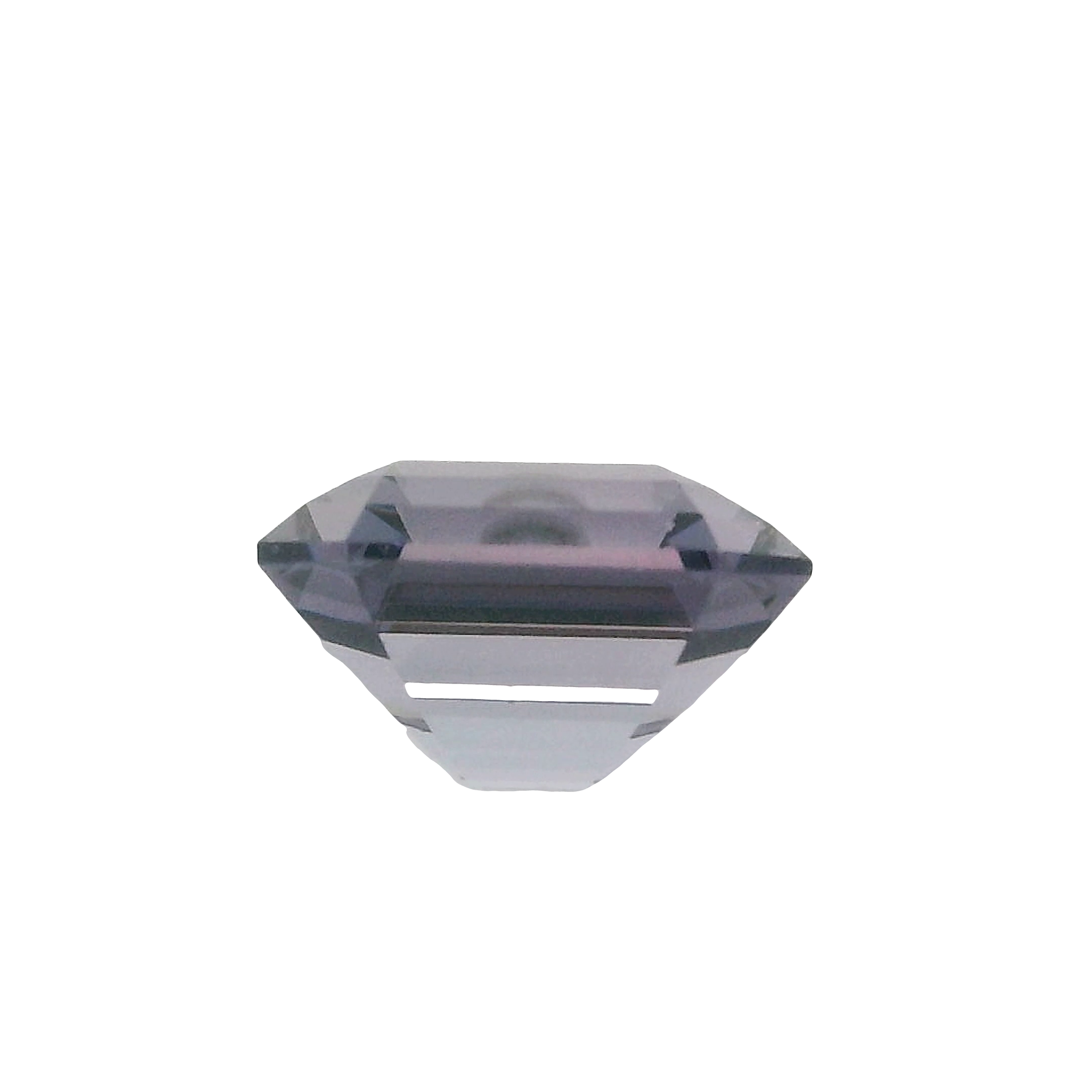 Certified 1.60ct, purple emerald cut sapphire