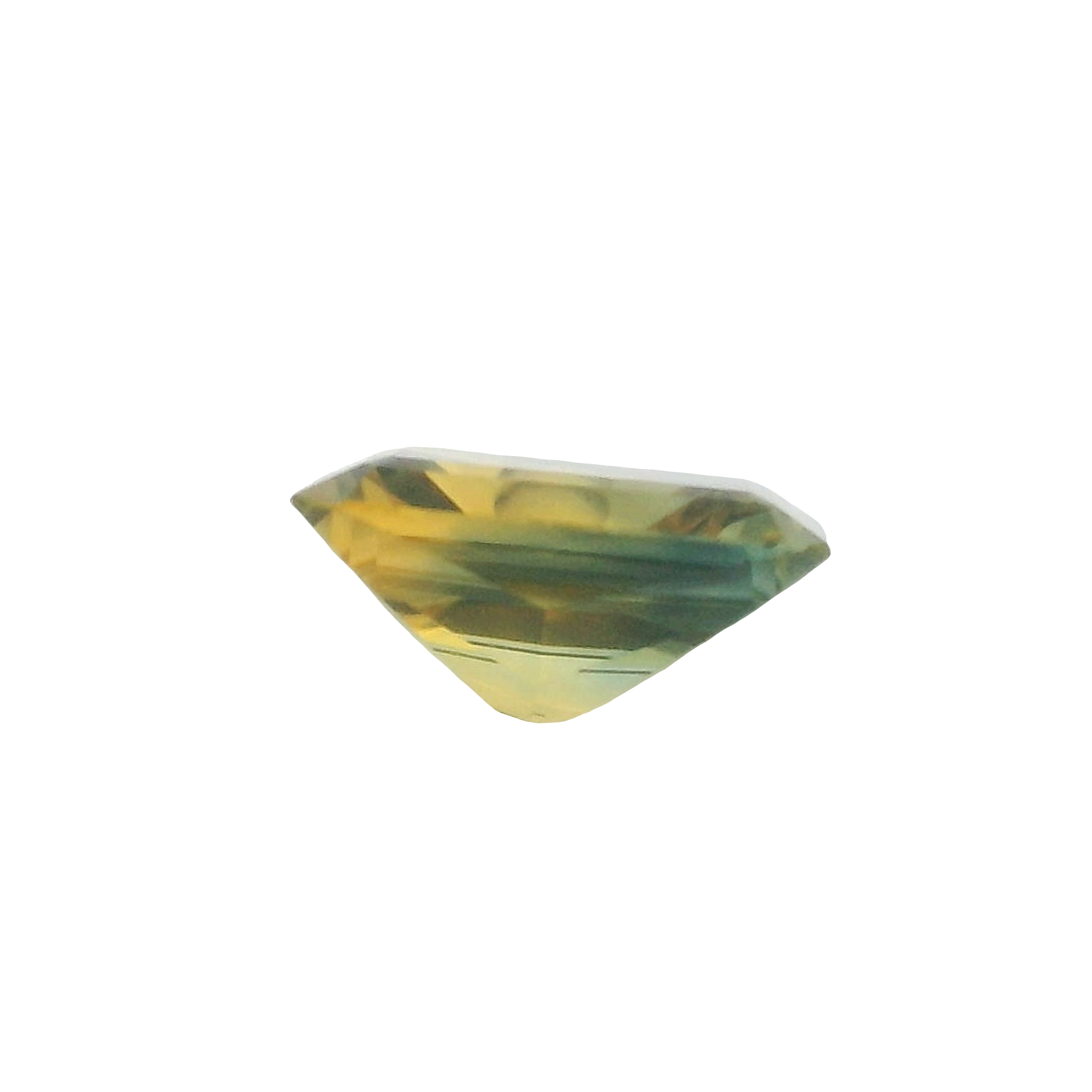 1.05ct Blue, Yellow, Parti Radiant cut Sapphire