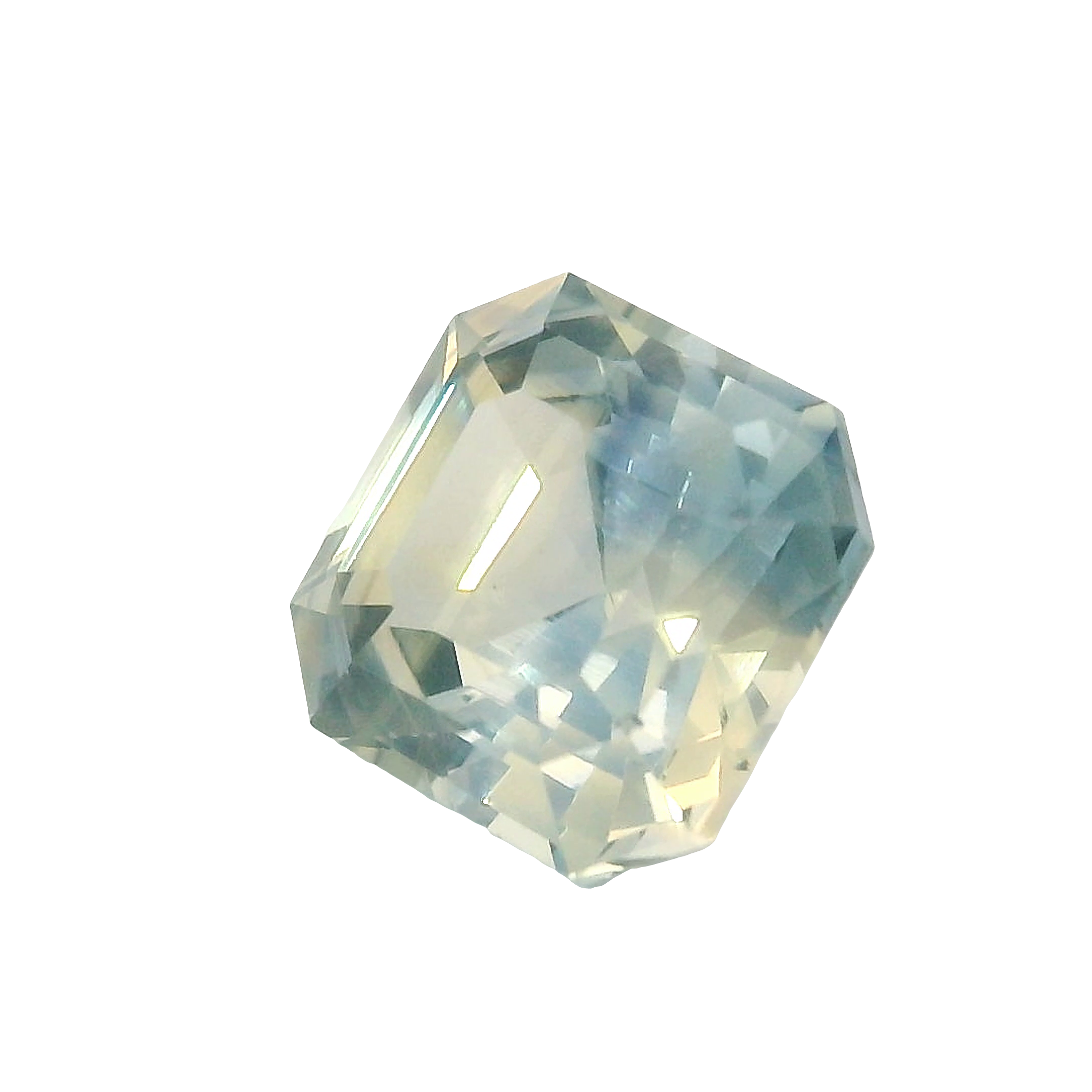 1.74ct Blue, Yellow, Parti Emerald cut Sapphire