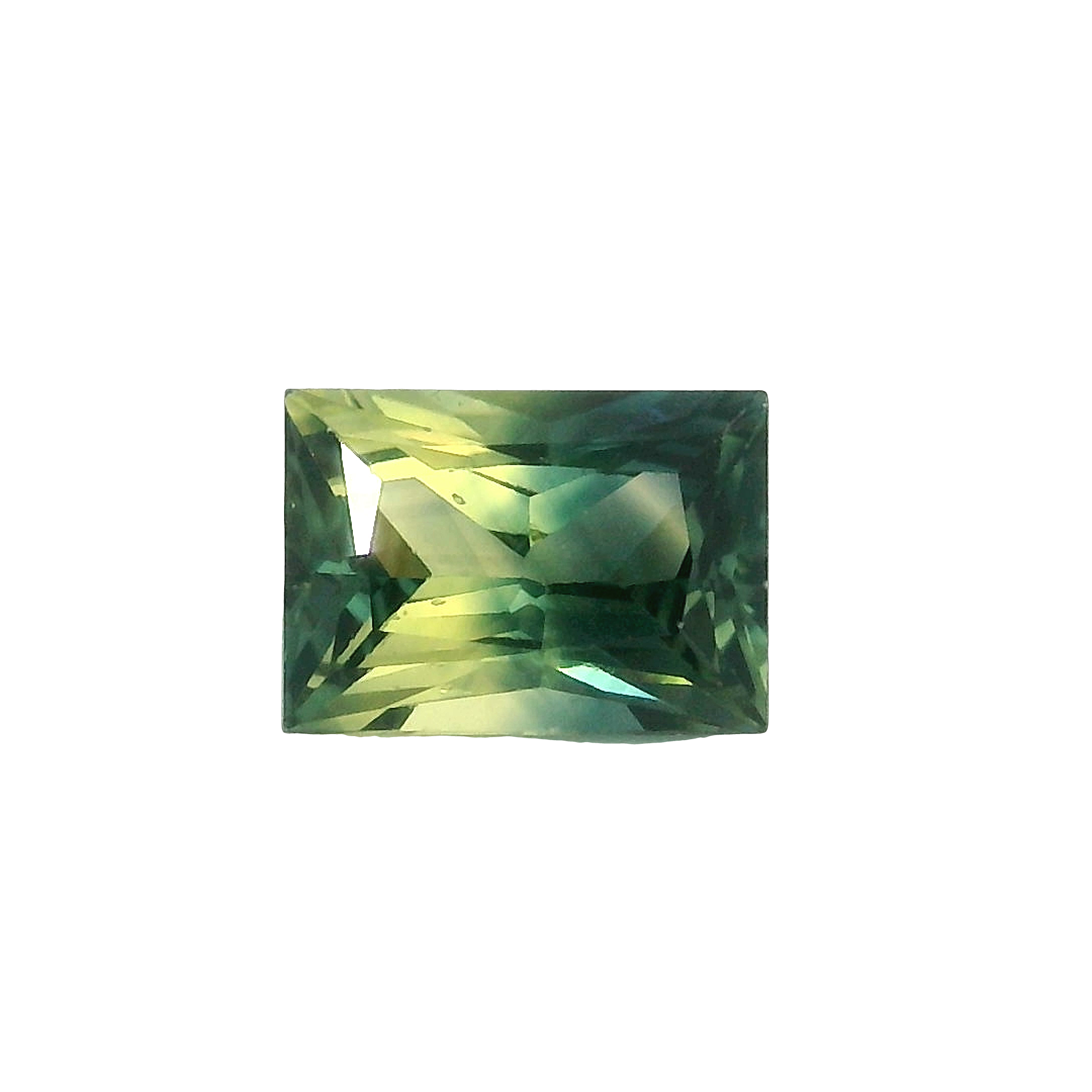 1.15ct Green, Yellow, Parti Baguette cut Sapphire