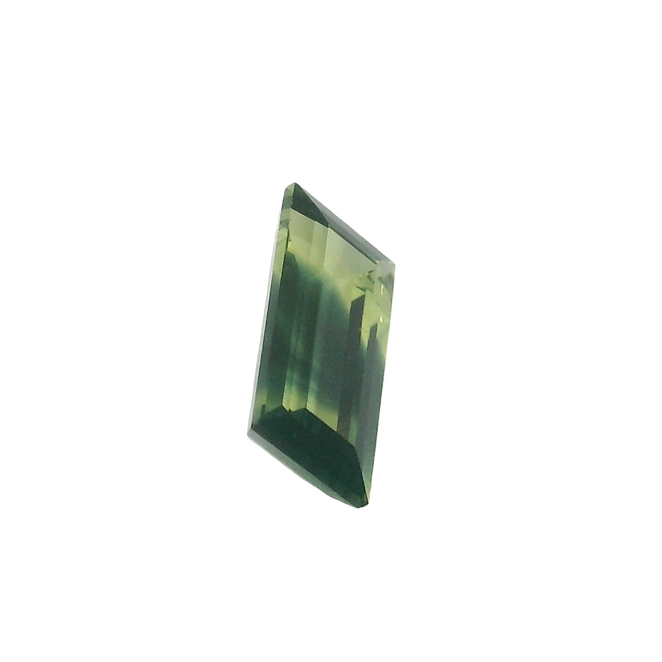 1.51ct Green, Yellow, Parti Baguette cut Sapphire