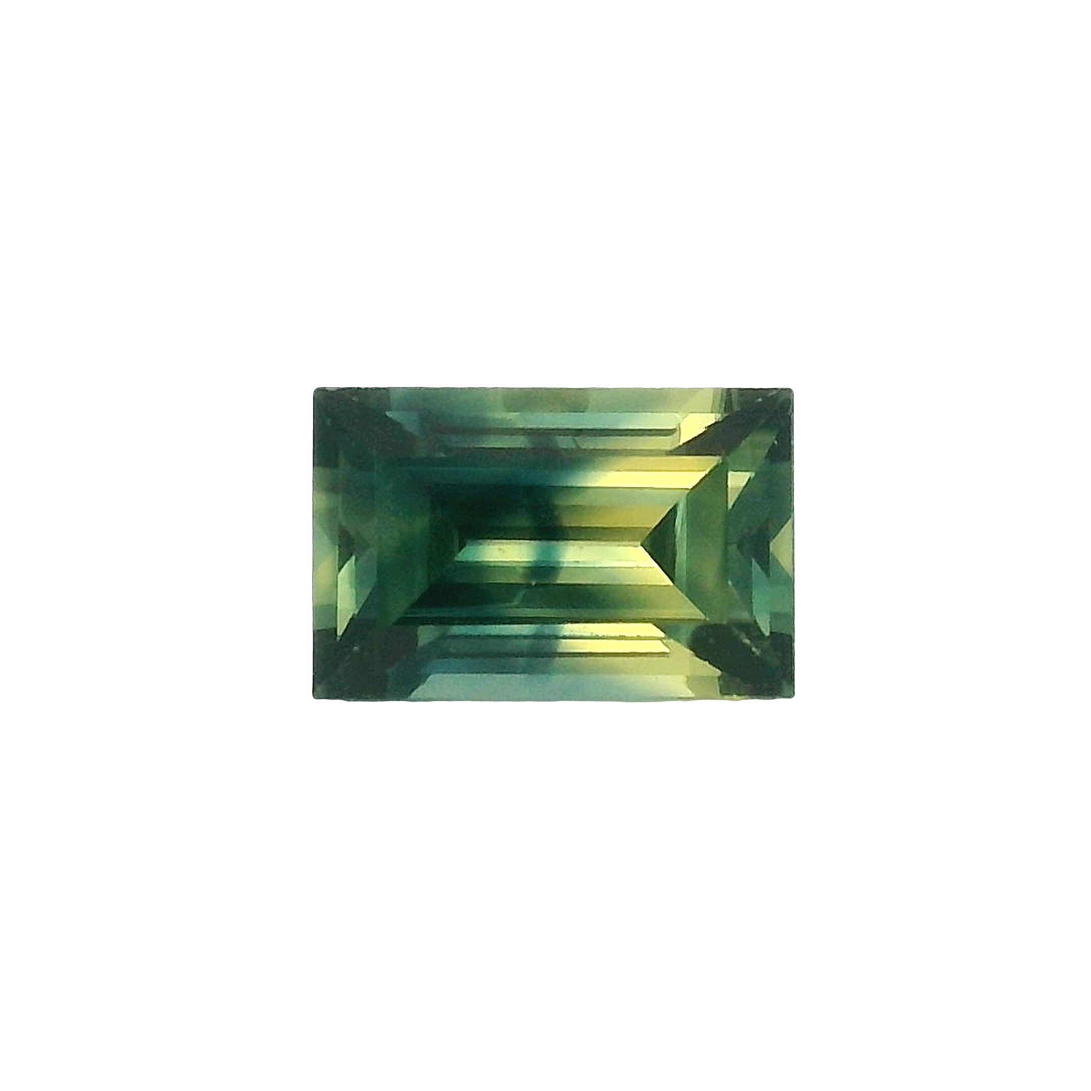 1.96ct Blue, Yellow, Parti Baguette cut Sapphire