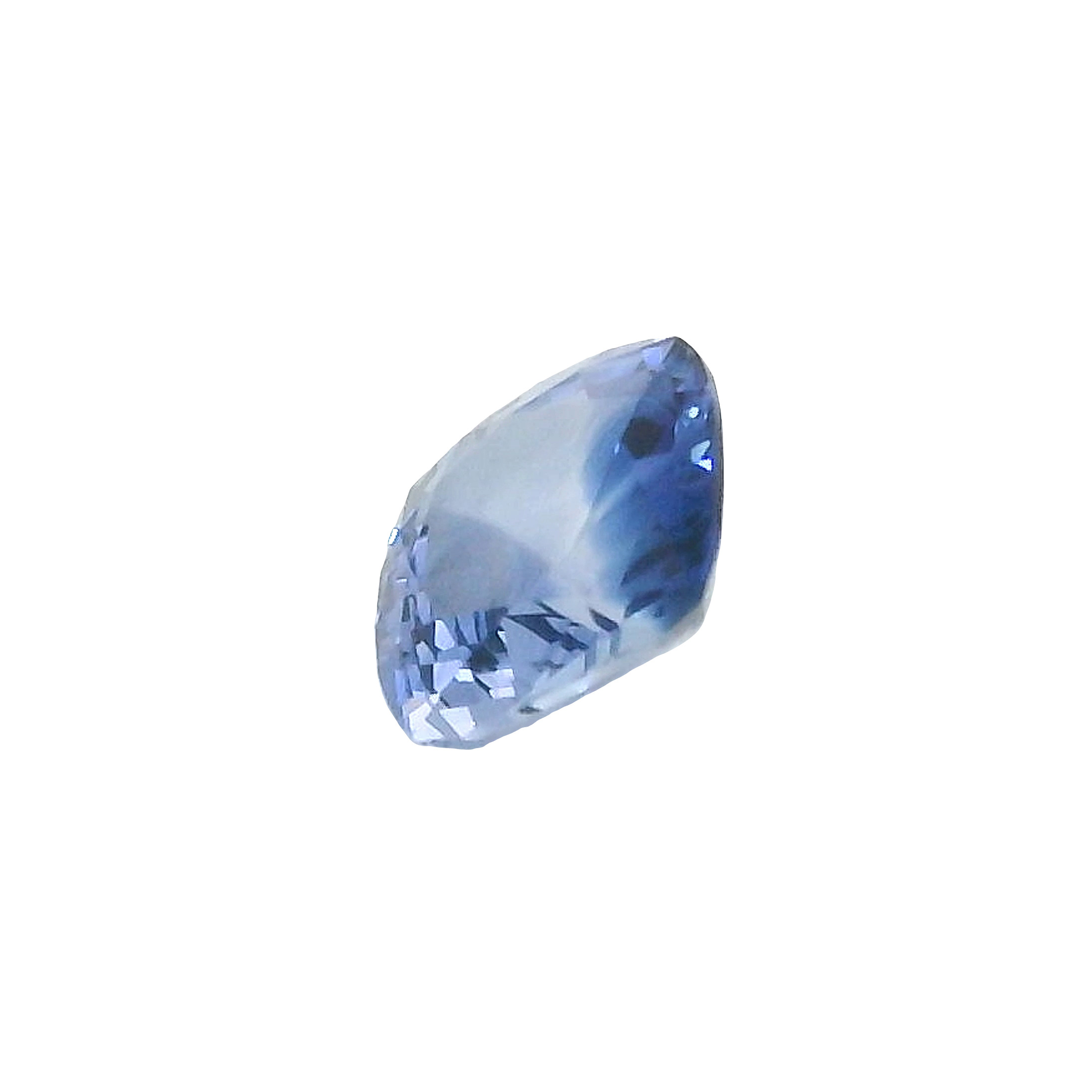 0.85ct Blue, White, Parti Cushion cut Sapphire