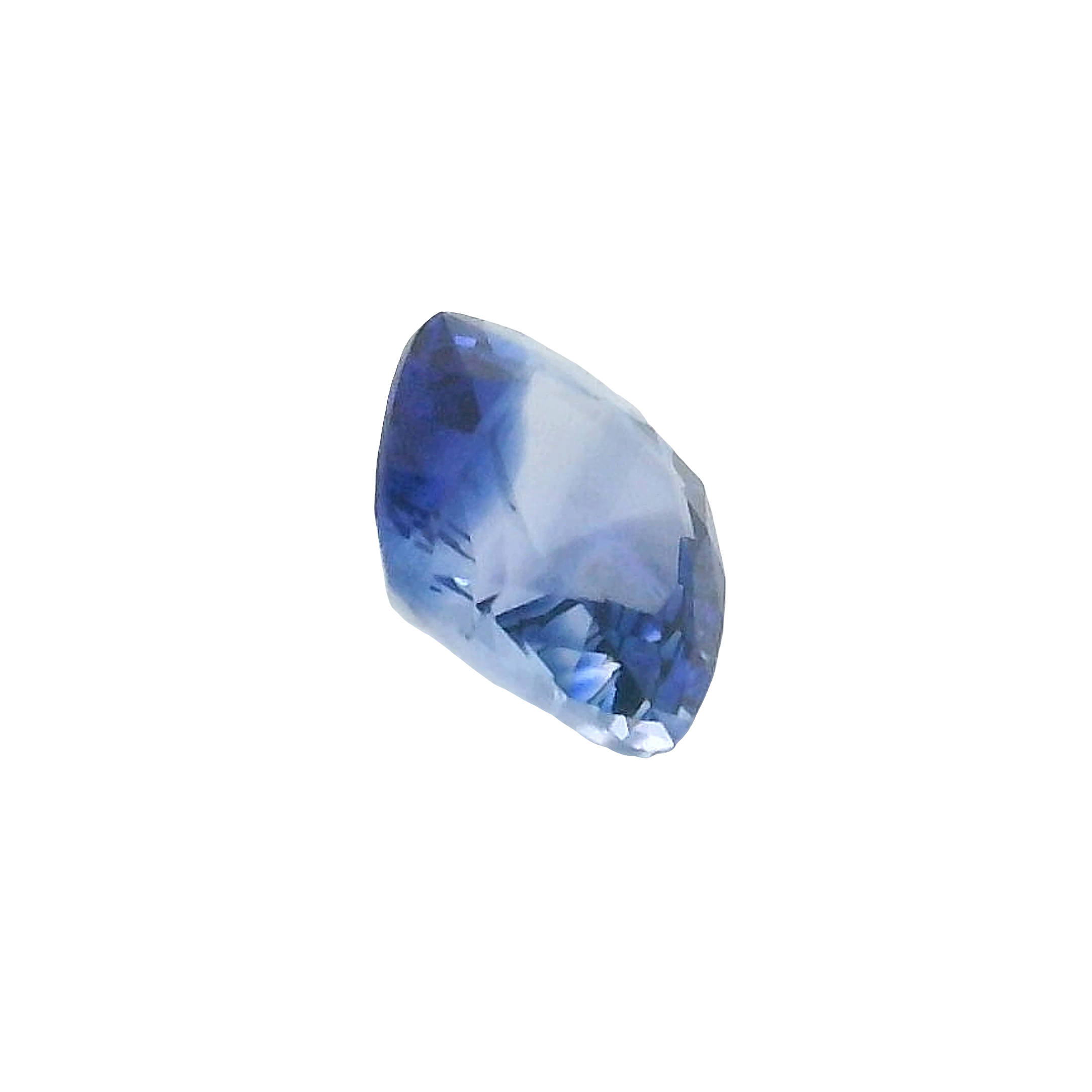 0.85ct Blue, White, Parti Cushion cut Sapphire