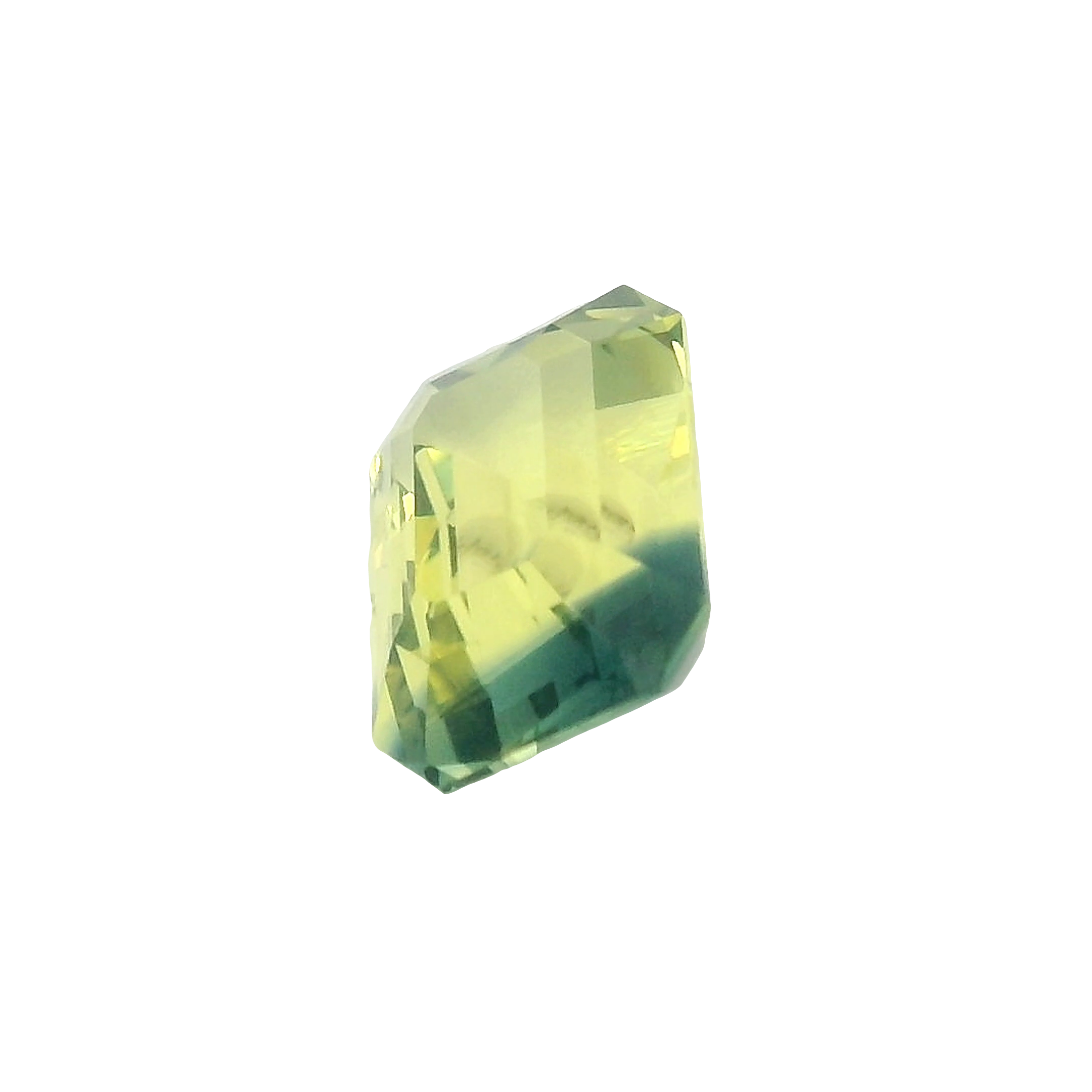 2.52ct Green, Yellow, Parti Emerald cut Sapphire