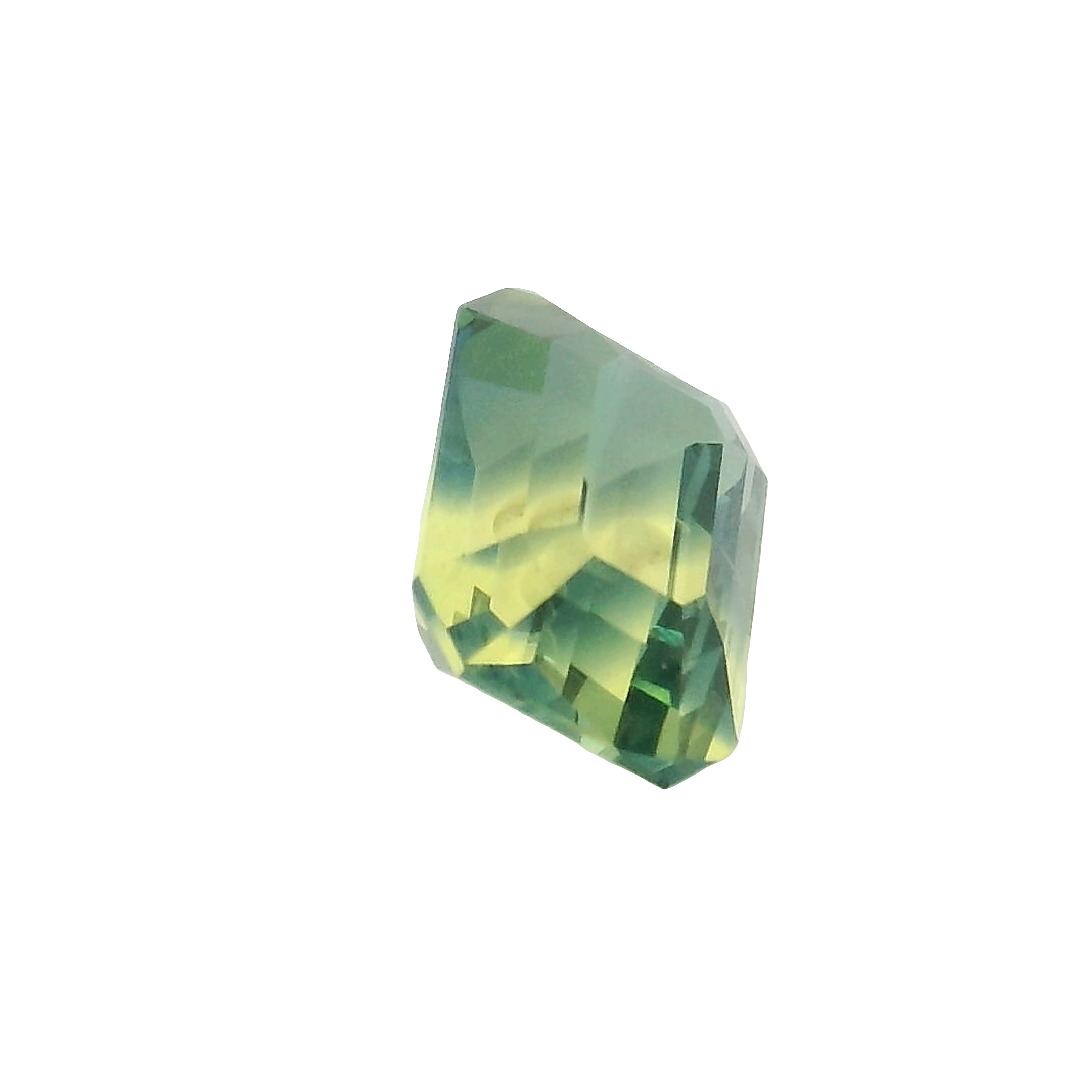 2.52ct Green, Yellow, Parti Emerald cut Sapphire