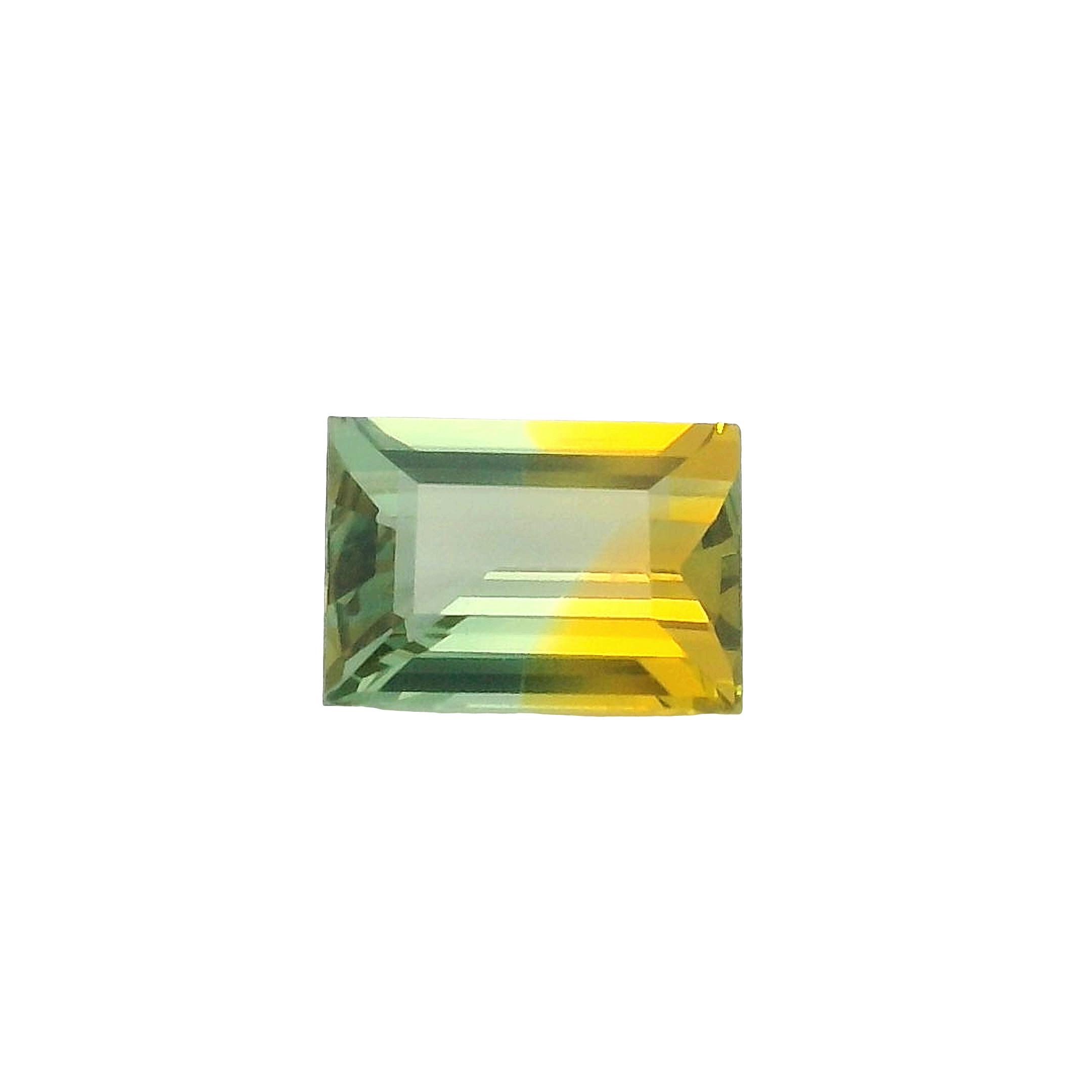 1.51ct Green, Yellow, Parti Baguette cut Sapphire