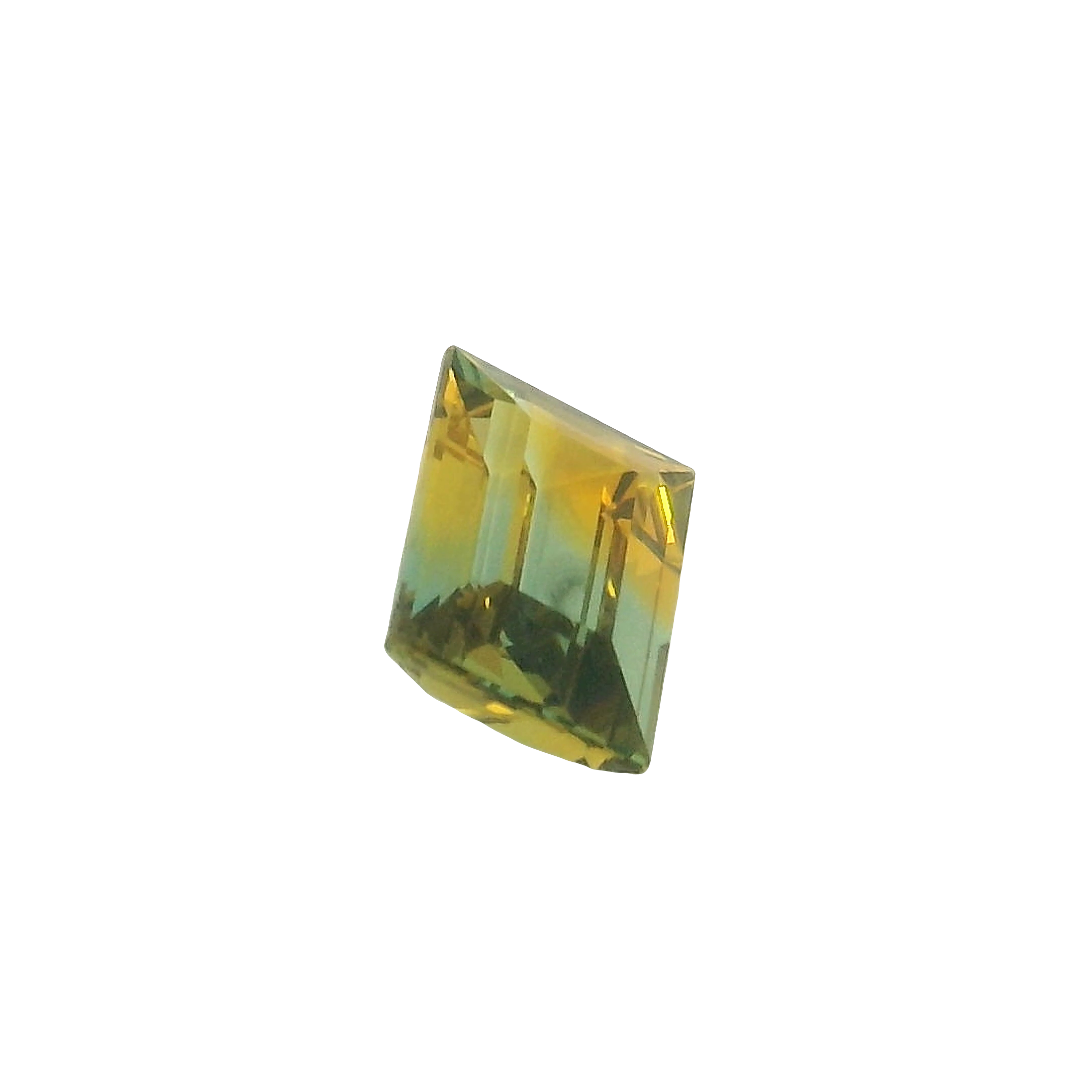 1.51ct Green, Yellow, Parti Baguette cut Sapphire