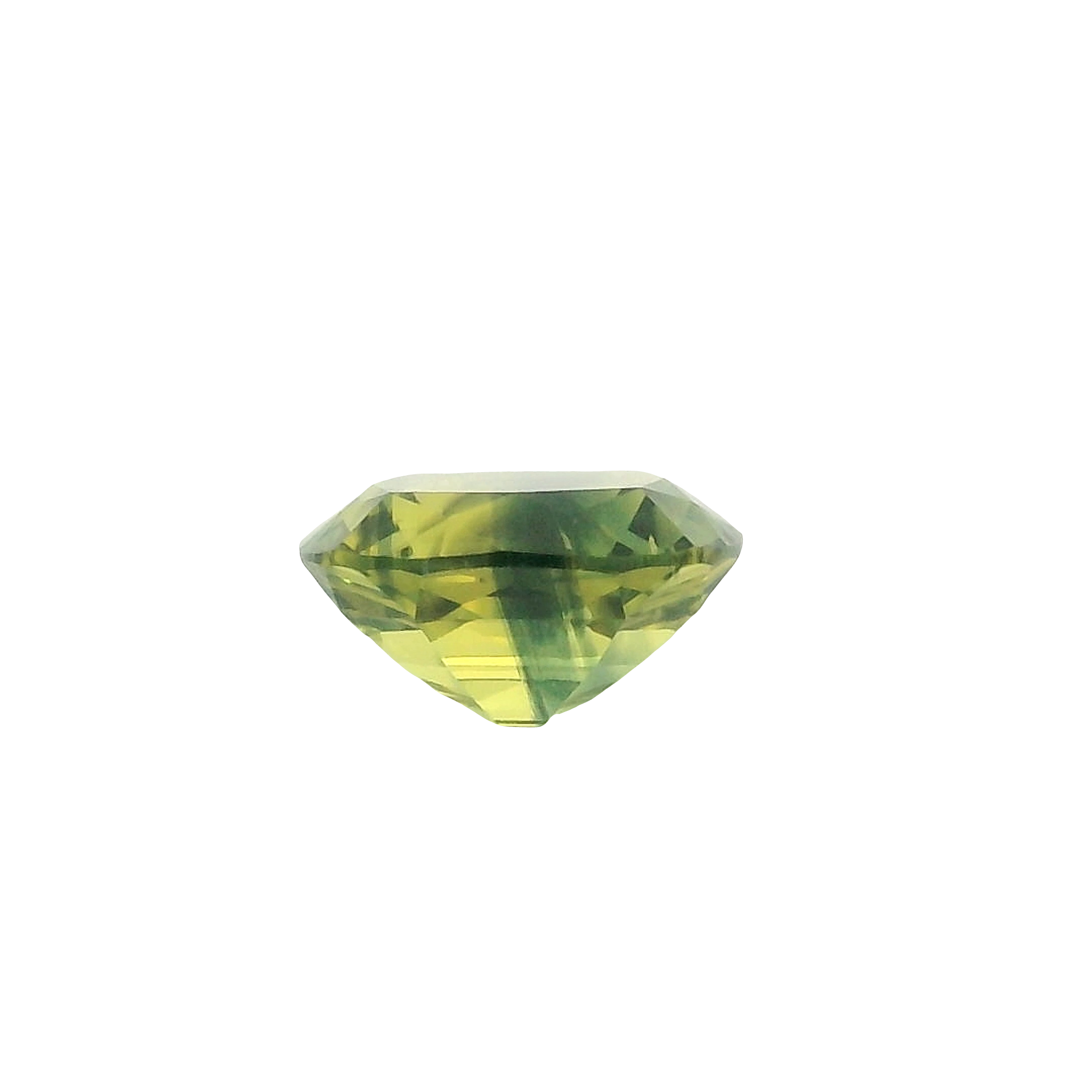 1.04ct Green, Yellow, Parti Cushion cut Sapphire