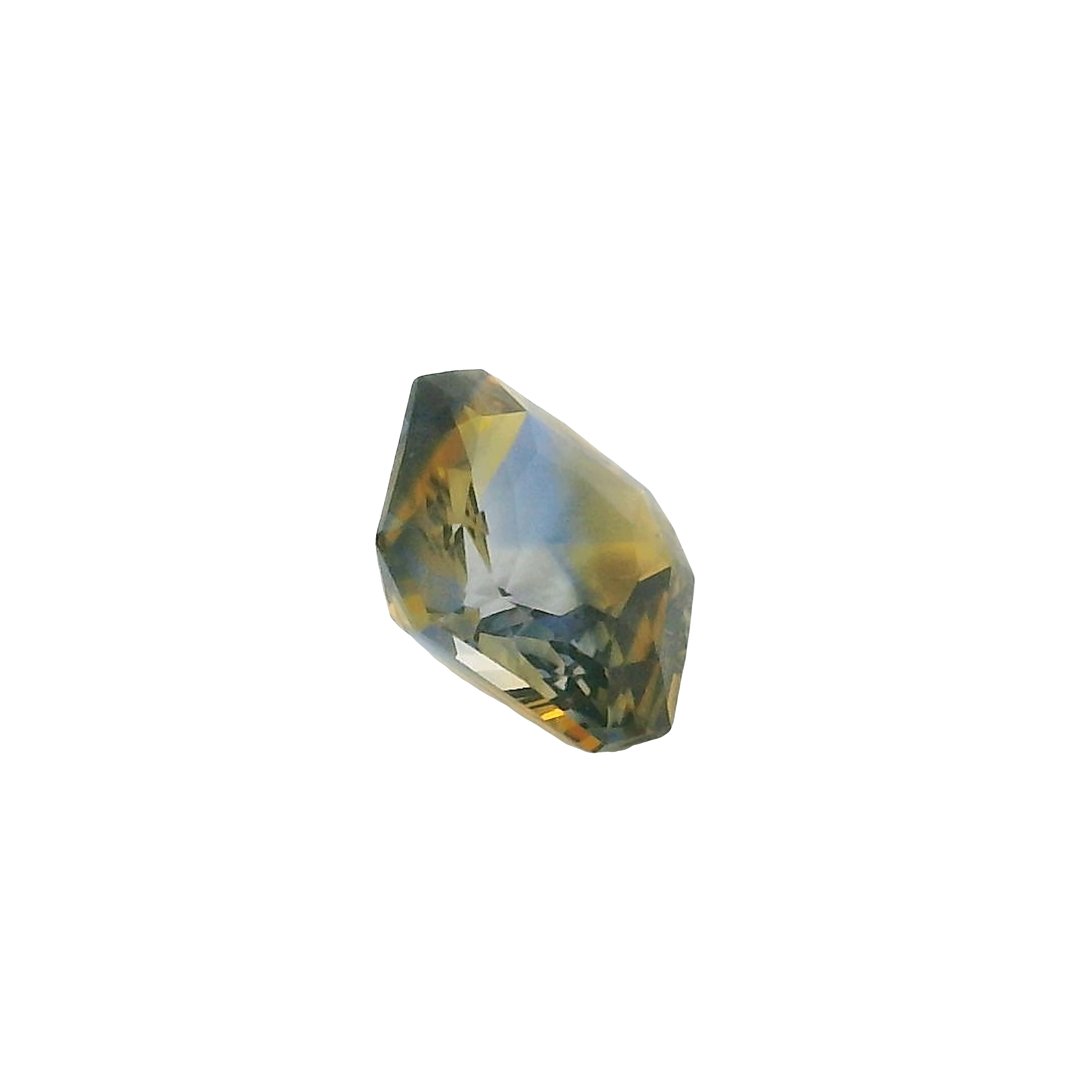 0.72ct Blue, Orange, Parti Radiant cut Sapphire