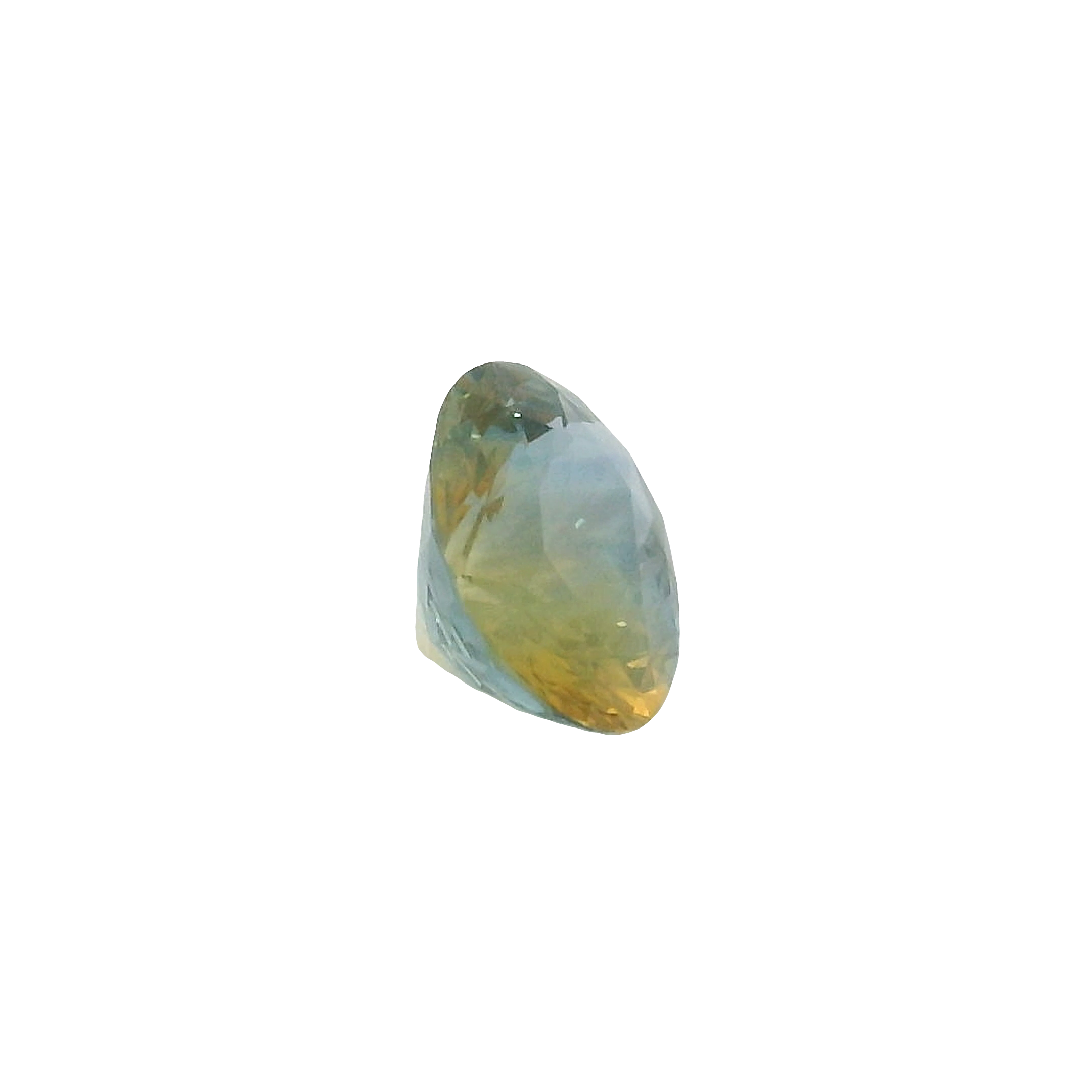 0.74ct Bi-colour, Green, Yellow, Parti Oval cut Sapphire