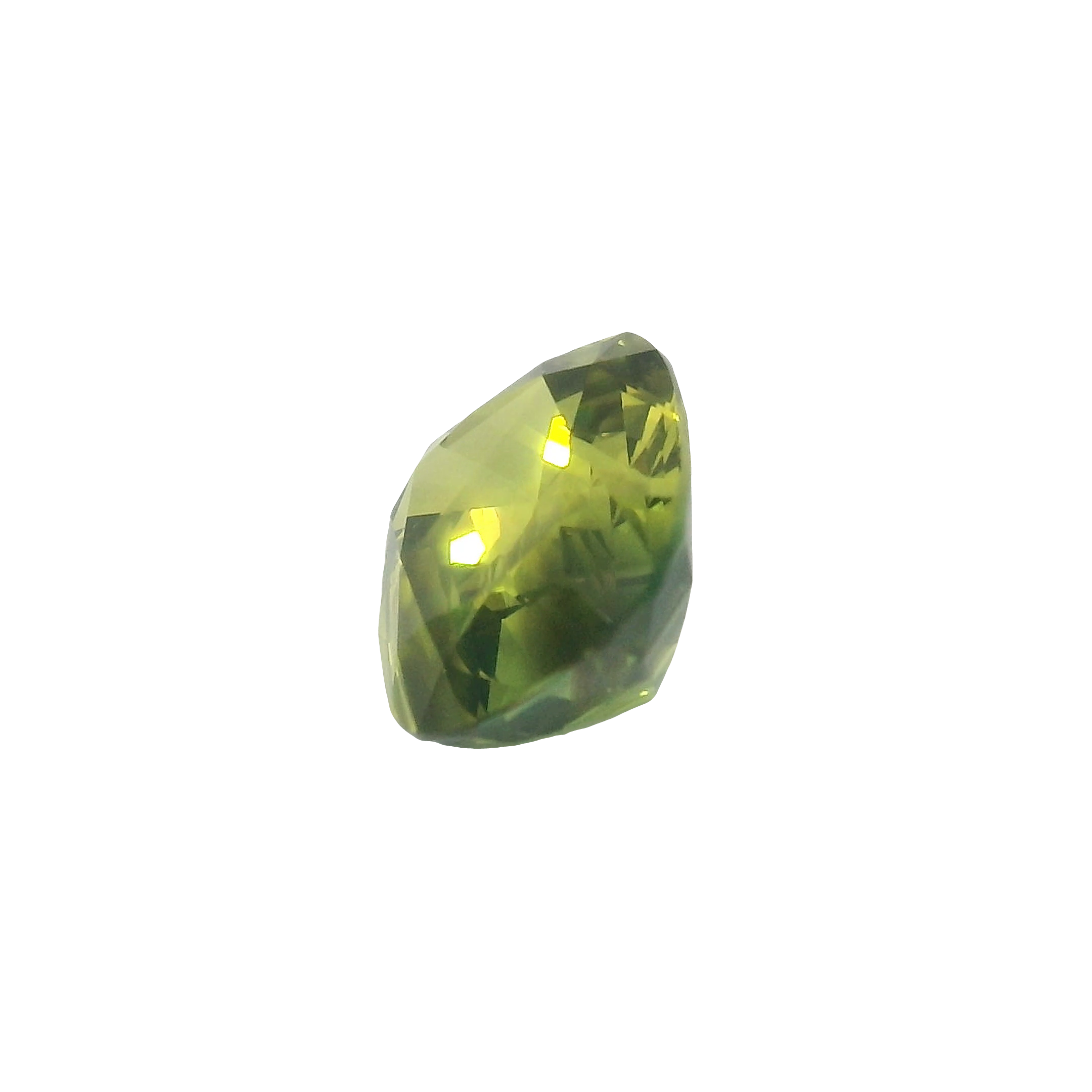 2.66ct Green, Yellow, Parti Cushion cut Sapphire