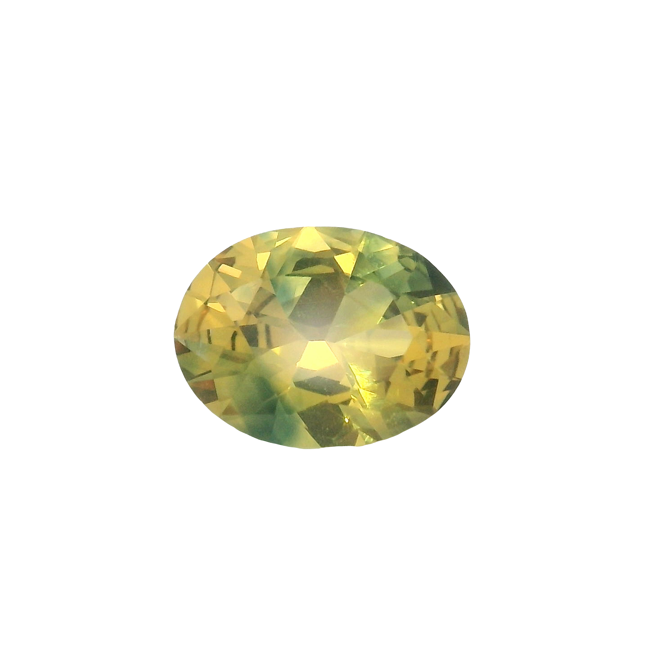 1.96ct Green, Yellow, Parti Oval cut Sapphire