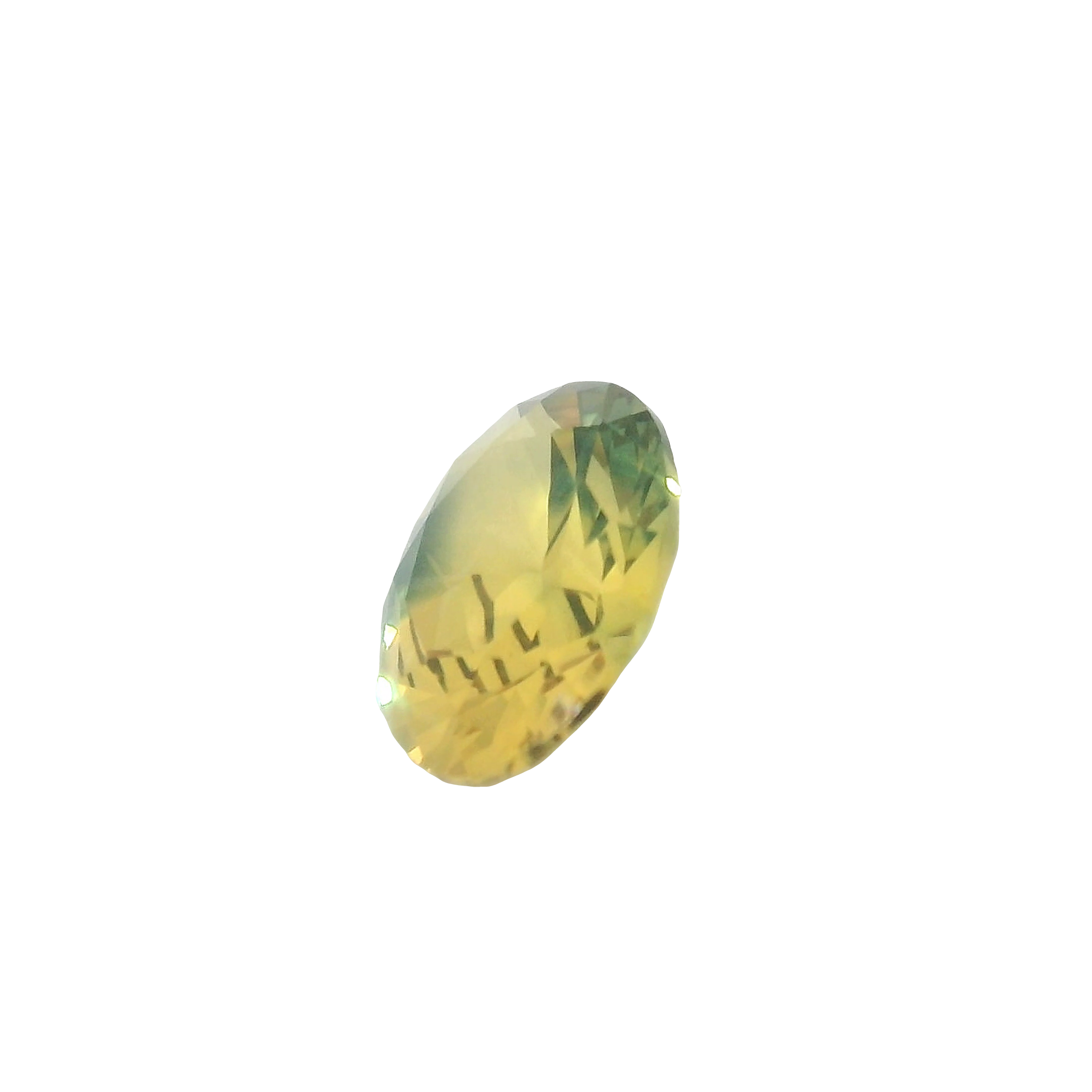 1.96ct Green, Yellow, Parti Oval cut Sapphire