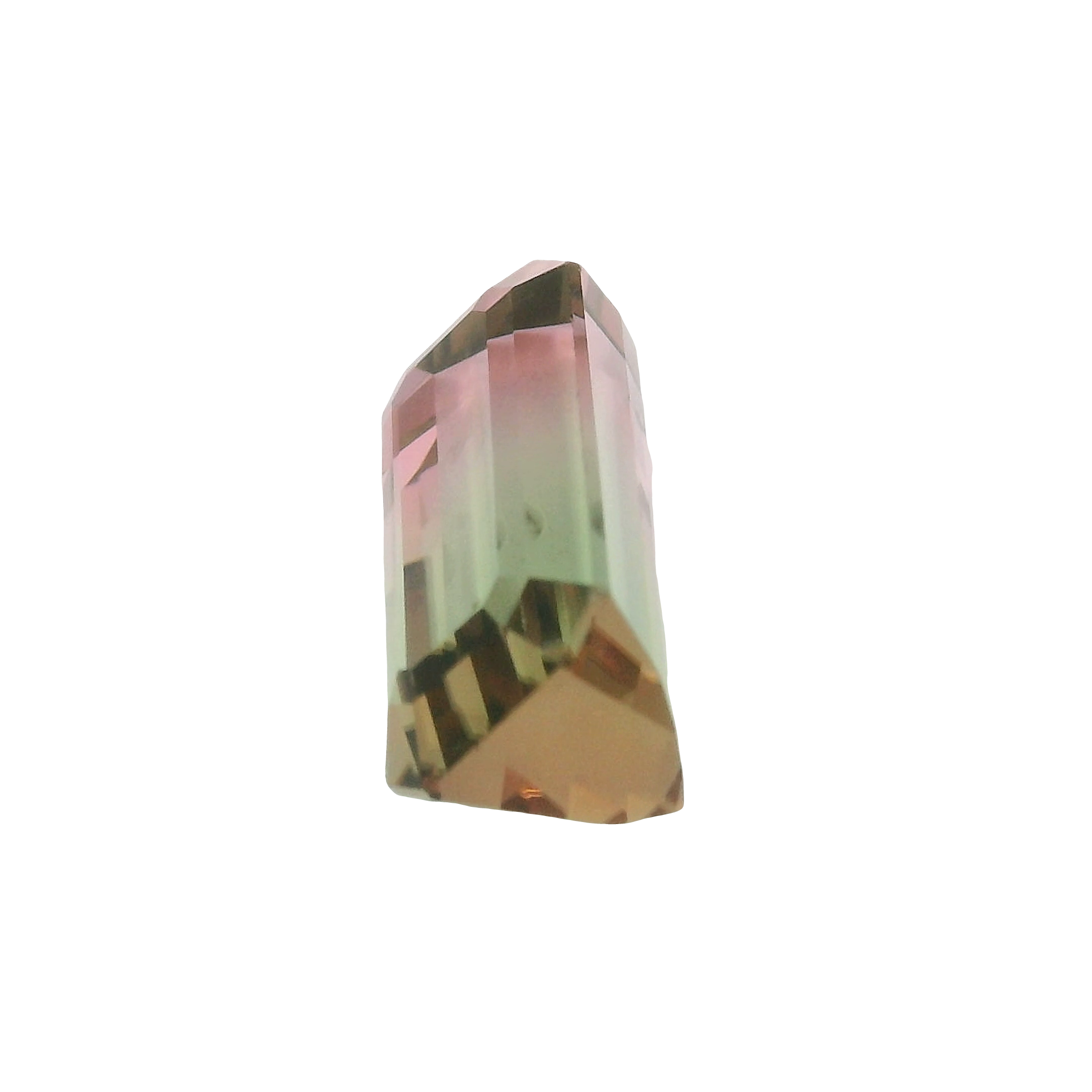 6.03ct Green, Pink, Bi-colour Emerald cut Tourmaline