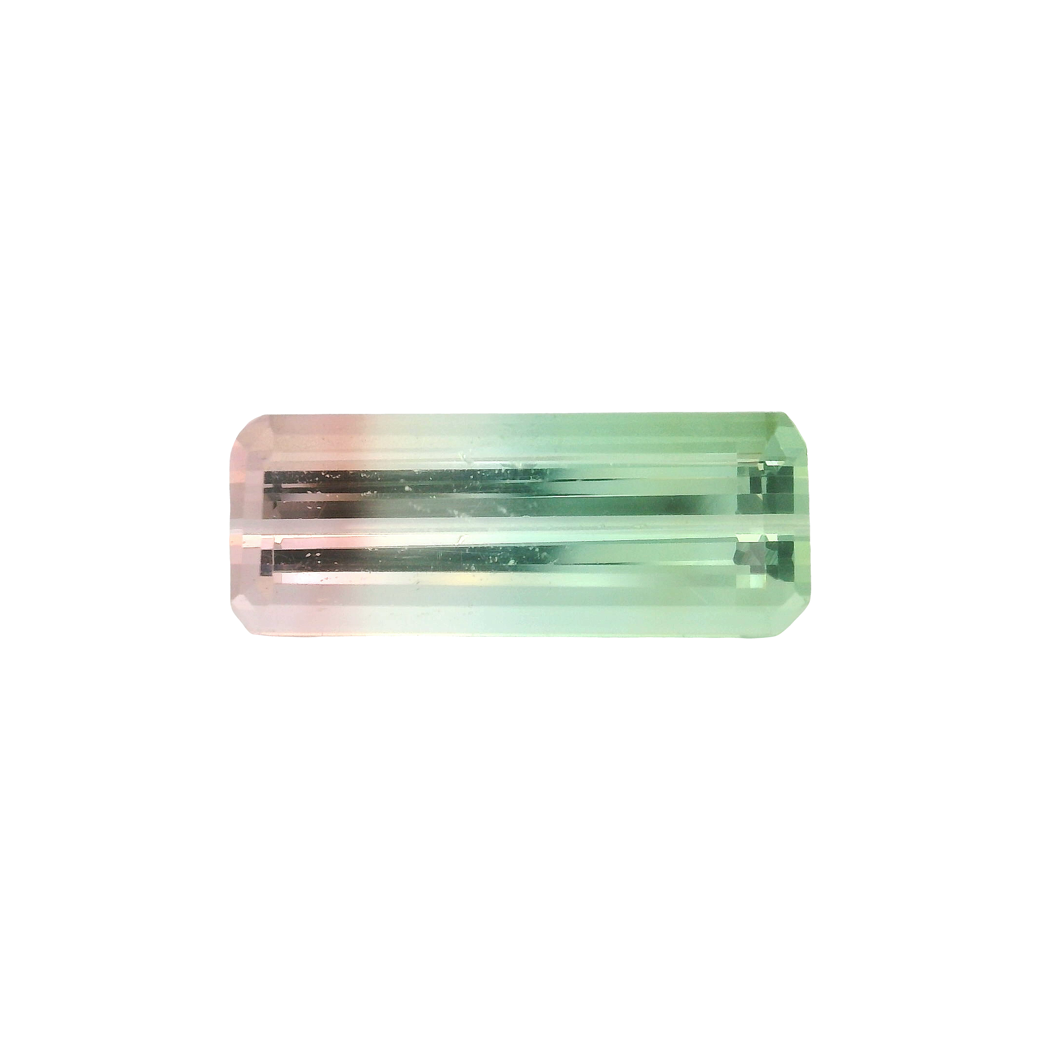 4.76ct Green, Pink, White, Bi-colour Emerald cut Tourmaline