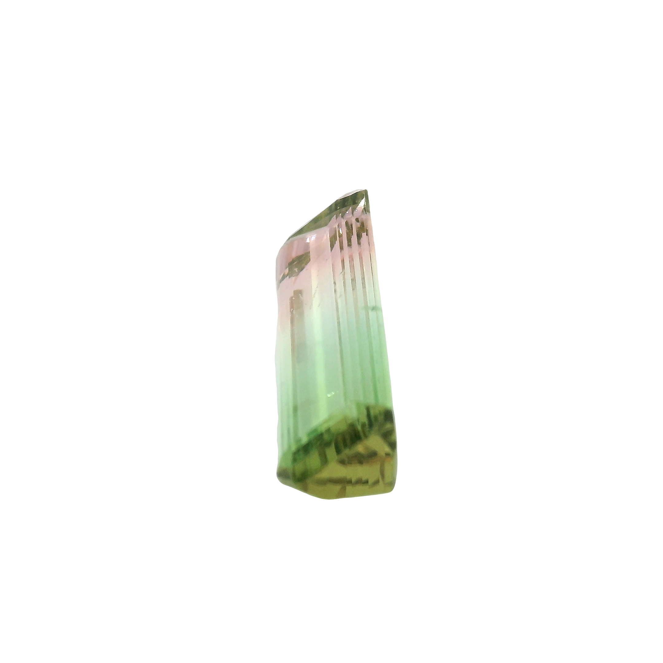 4.76ct Green, Pink, White, Bi-colour Emerald cut Tourmaline